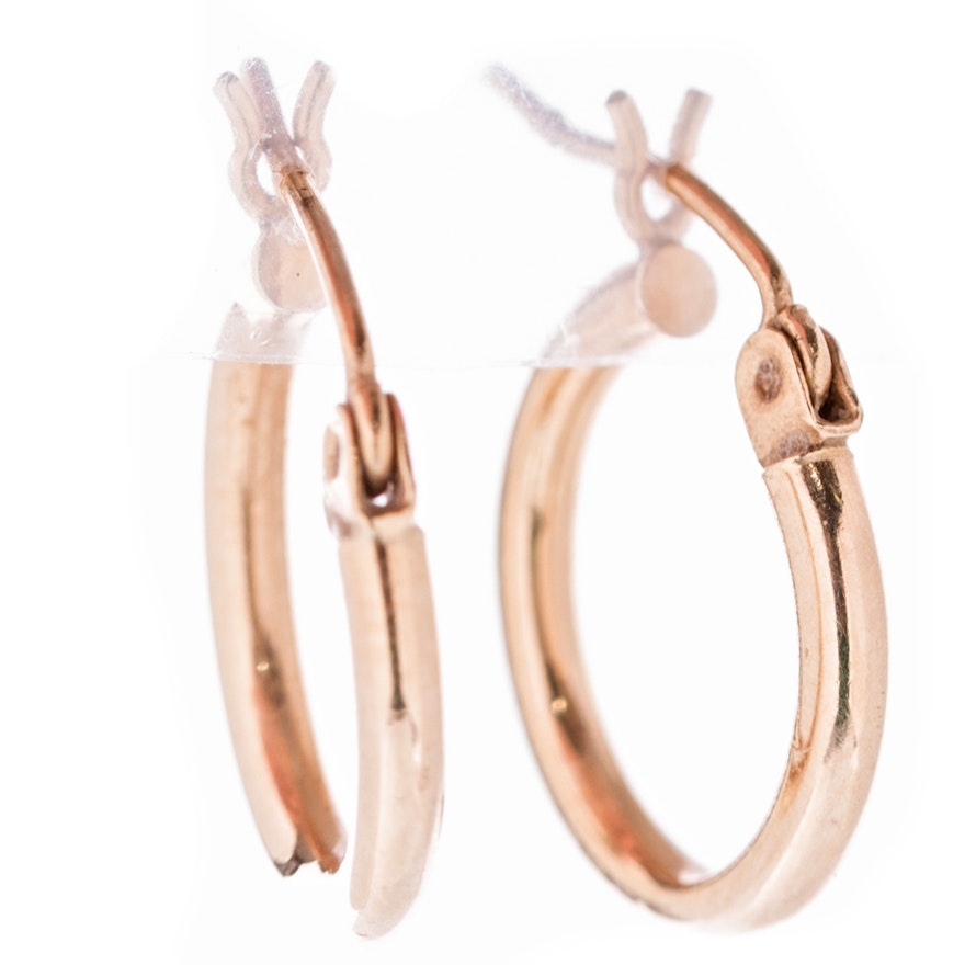 14K Yellow Gold Hoop Earrings