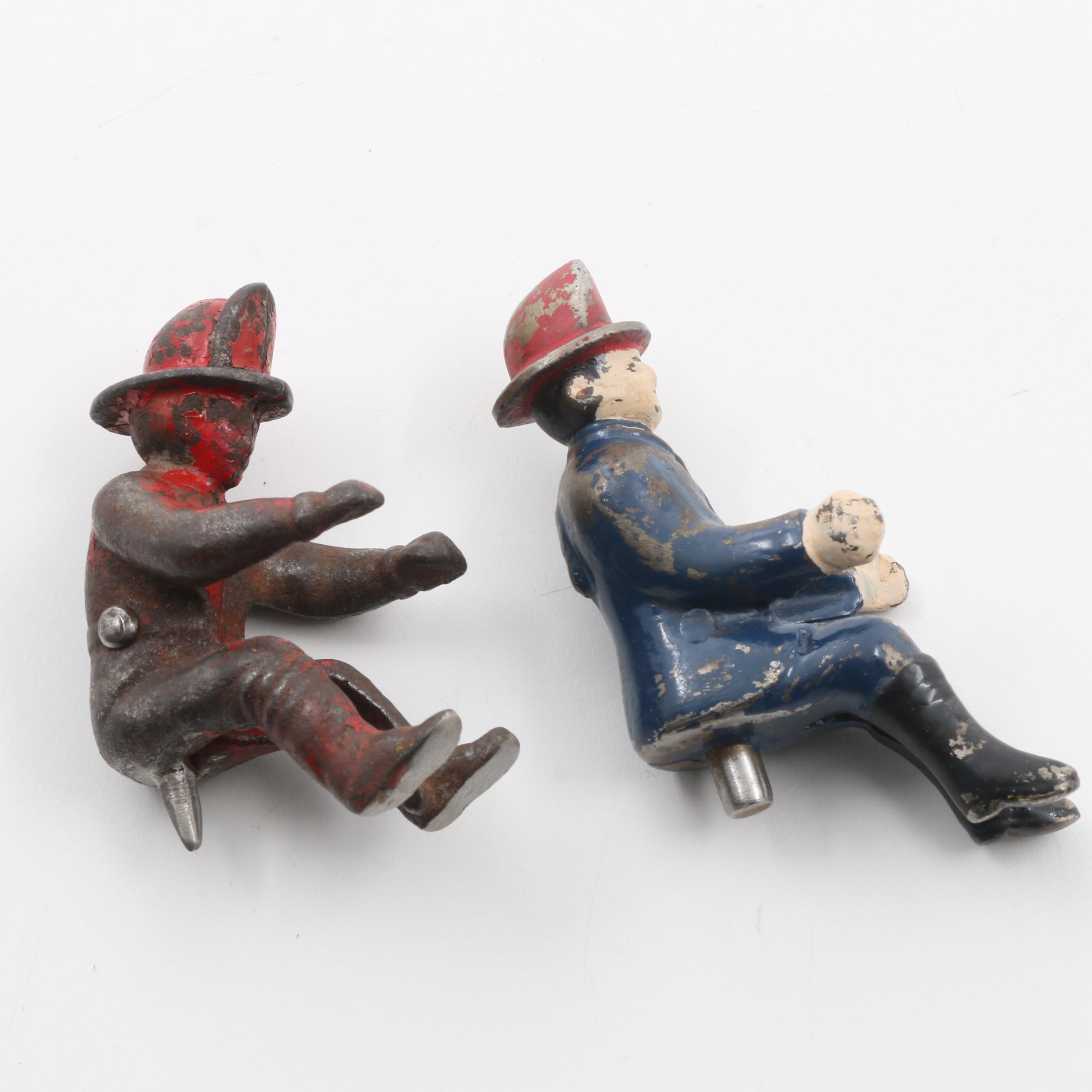 Antique Two Horse Drawn Cast Iron Ladder Wagon