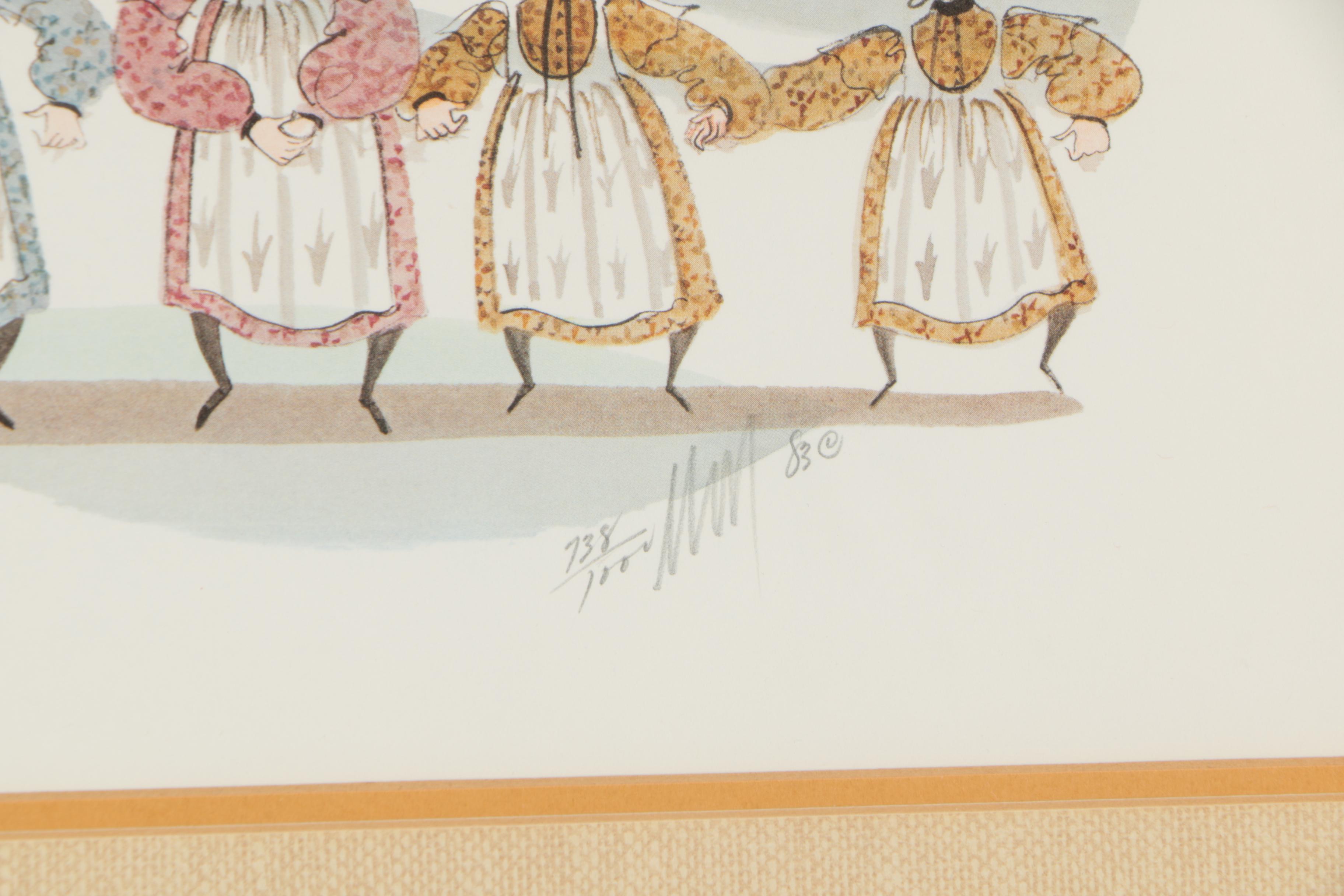 Patricia Buckley Moss Limited Edition Offset Lithograph "Sisters Four"