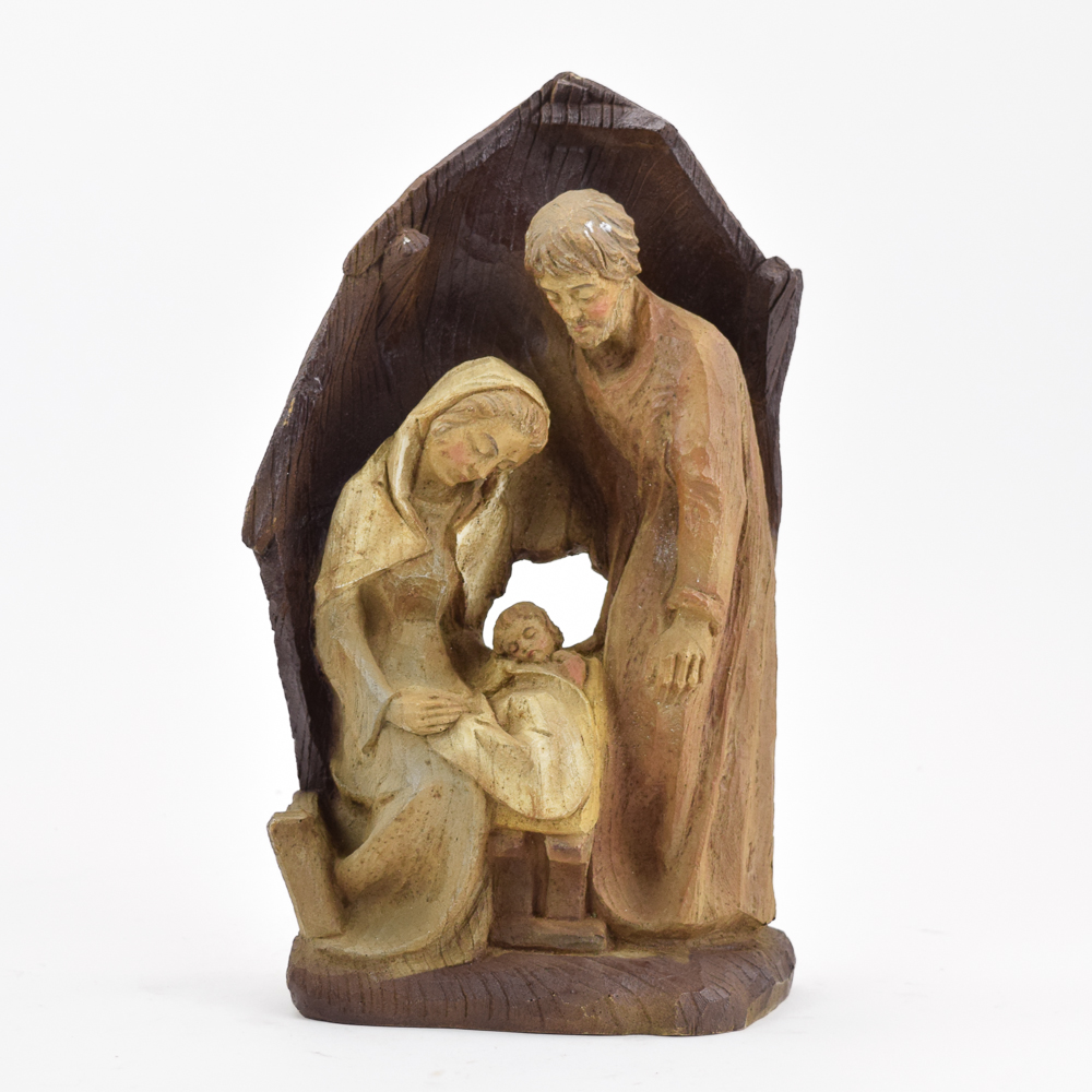 Vintage Heisswolf Hand Carved Wooden Nativity Scene