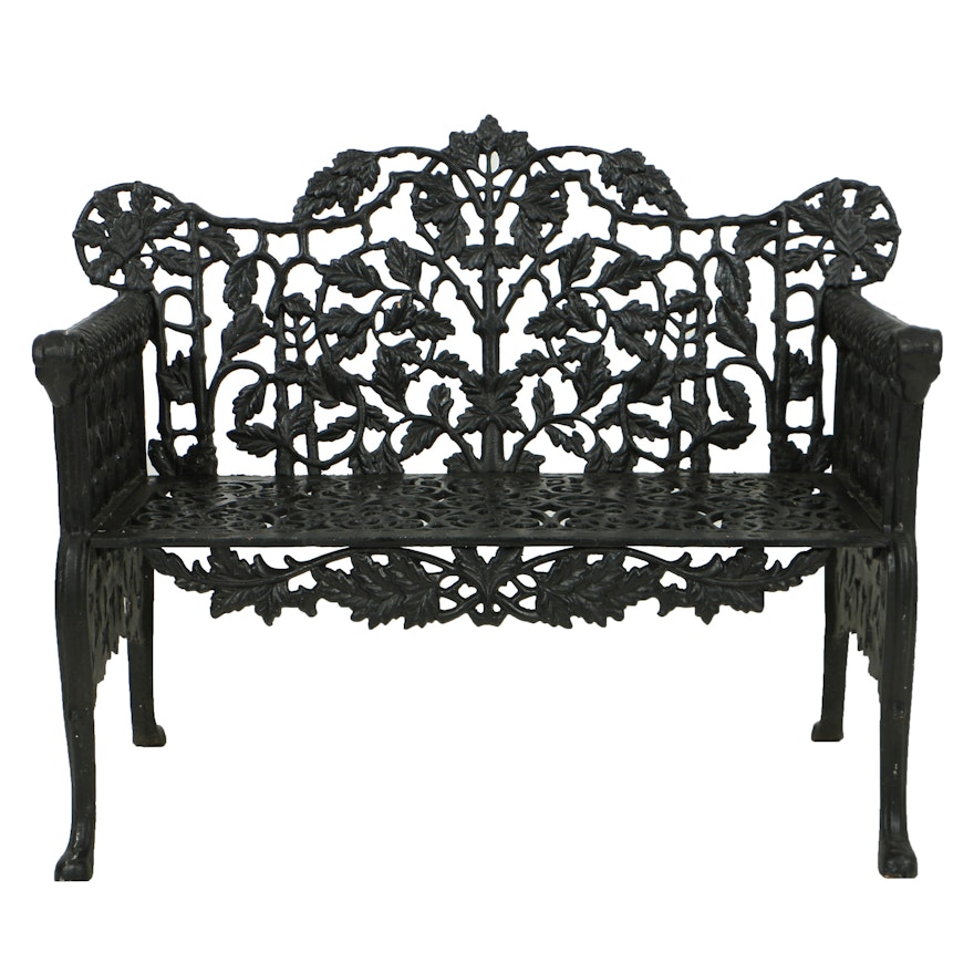 Vintage Victorian Style Cast Iron Garden Bench