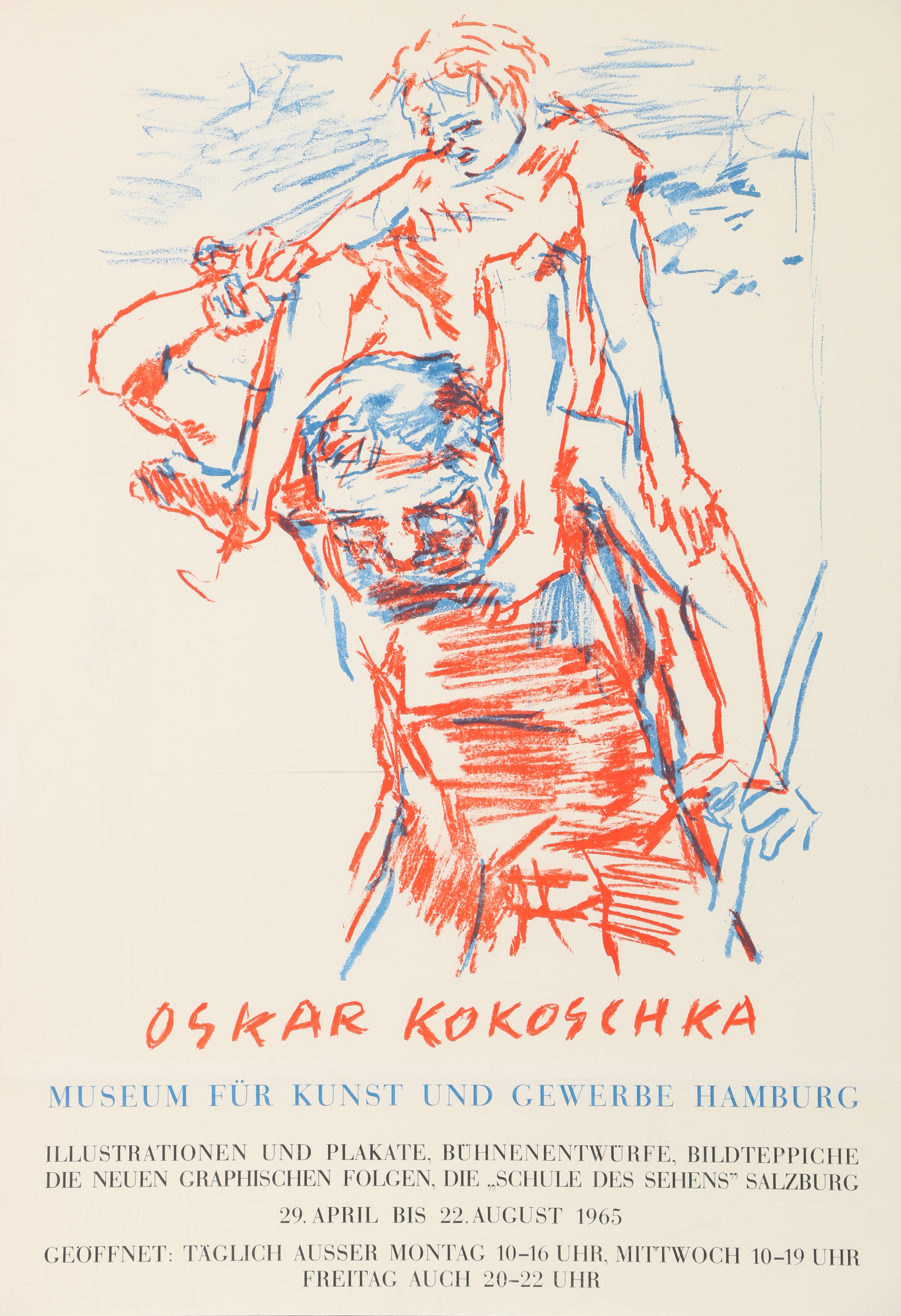 Oskar Kokoschka Lithograph Poster "Museum Für Kunst und Gewerbe Hamburg"