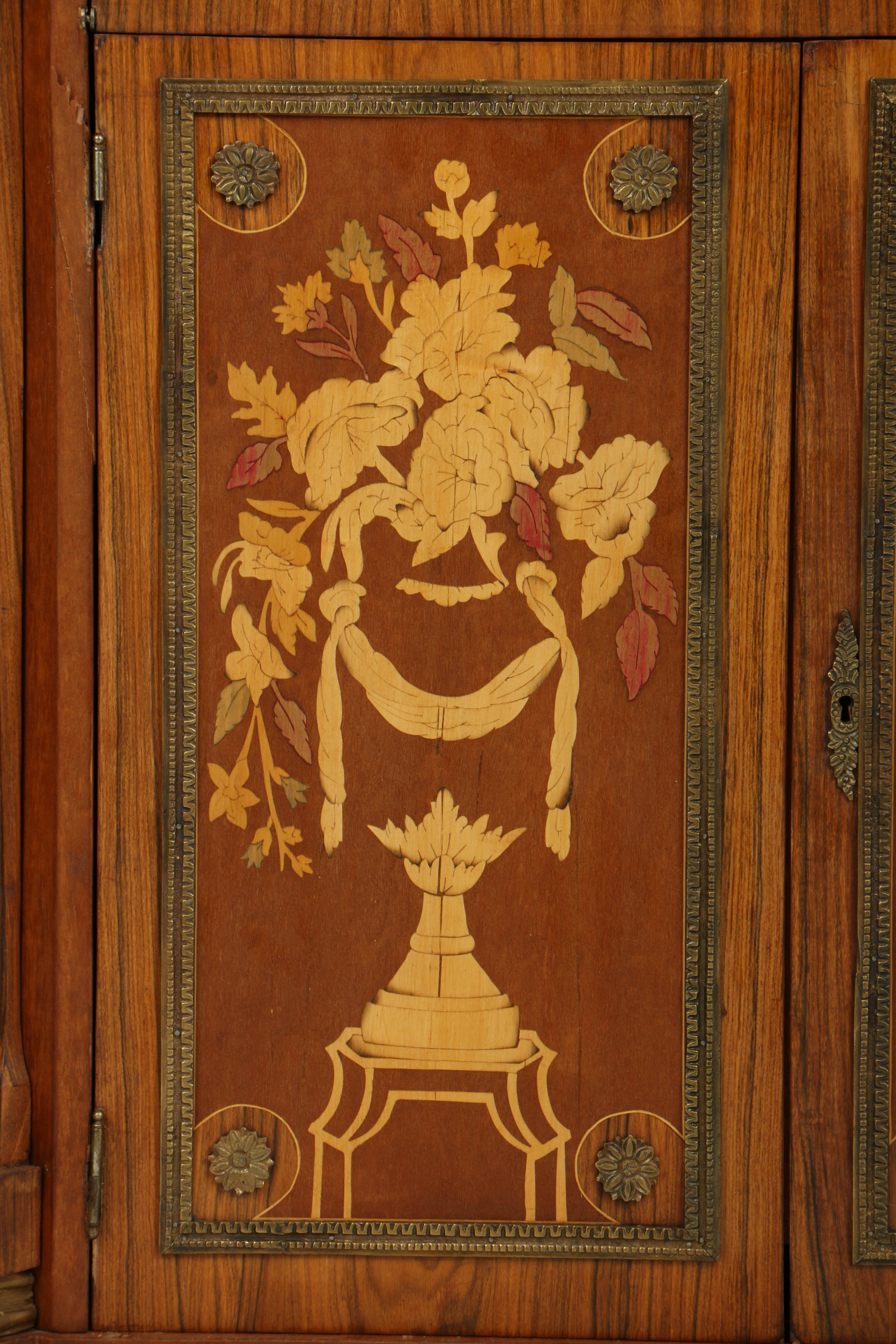Vintage Louis XVI Style Marquetry Secrétaire à Abattant with Marble Top