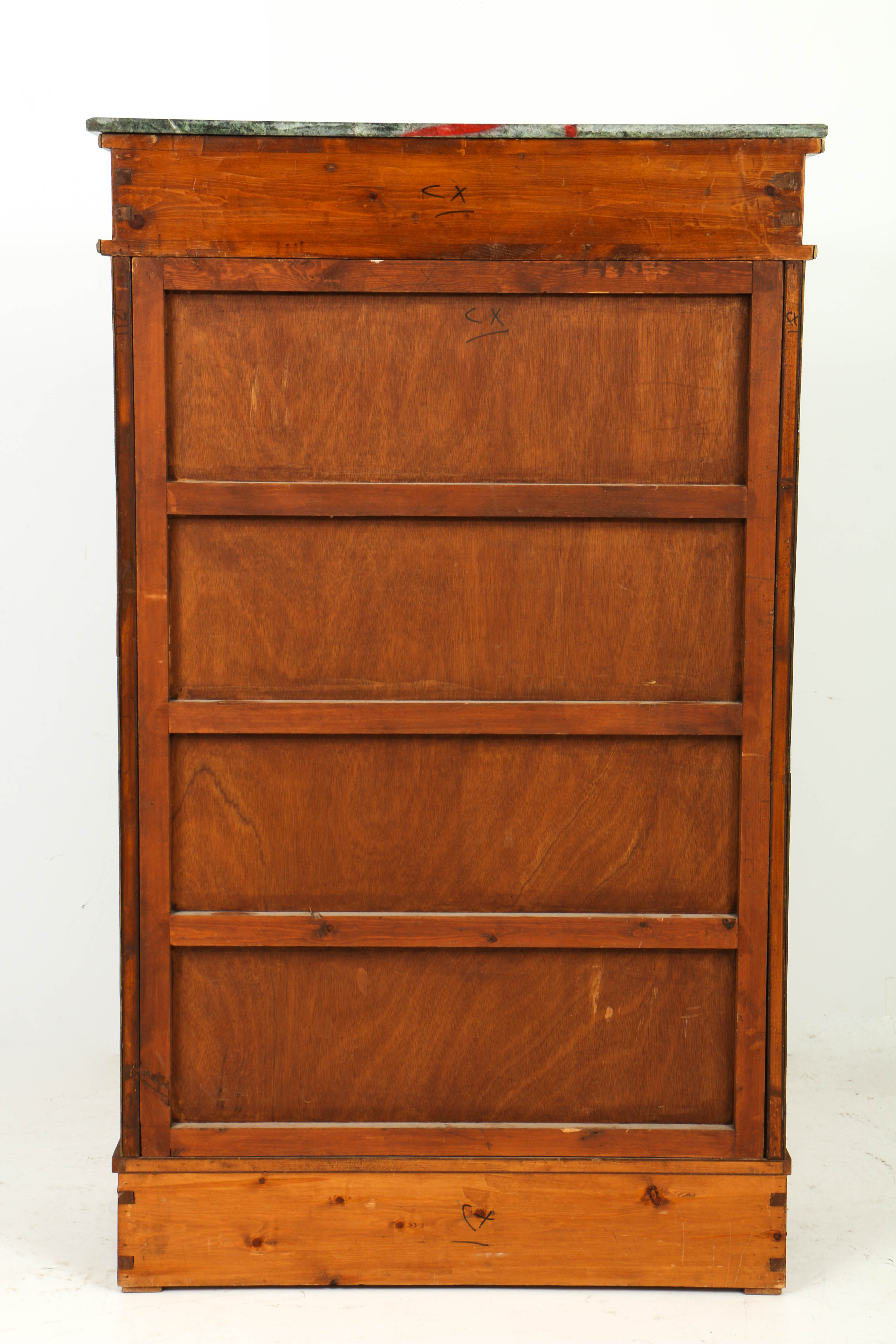 Vintage Louis XVI Style Marquetry Secrétaire à Abattant with Marble Top