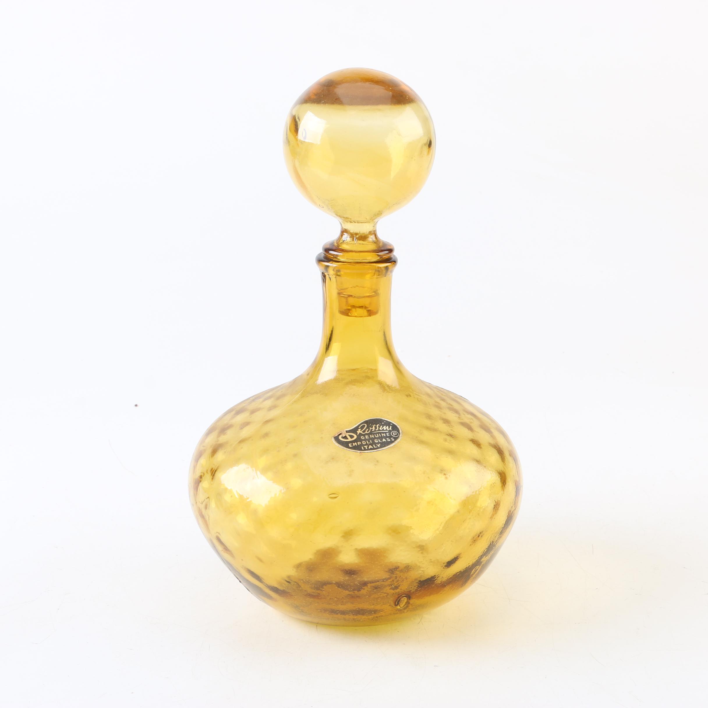 Vintage Rossini Italian Empoli Glass Decanter