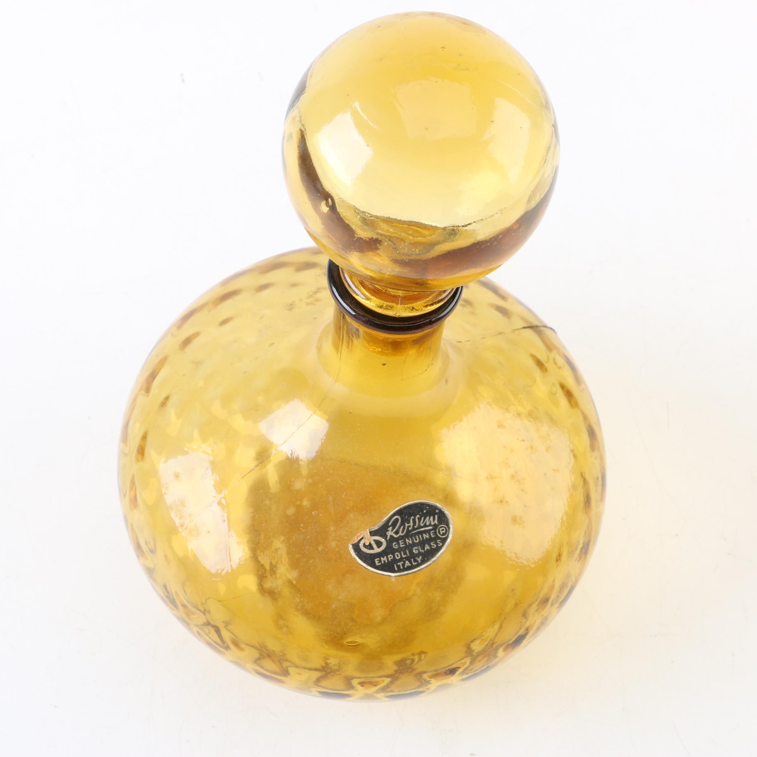 Vintage Rossini Italian Empoli Glass Decanter