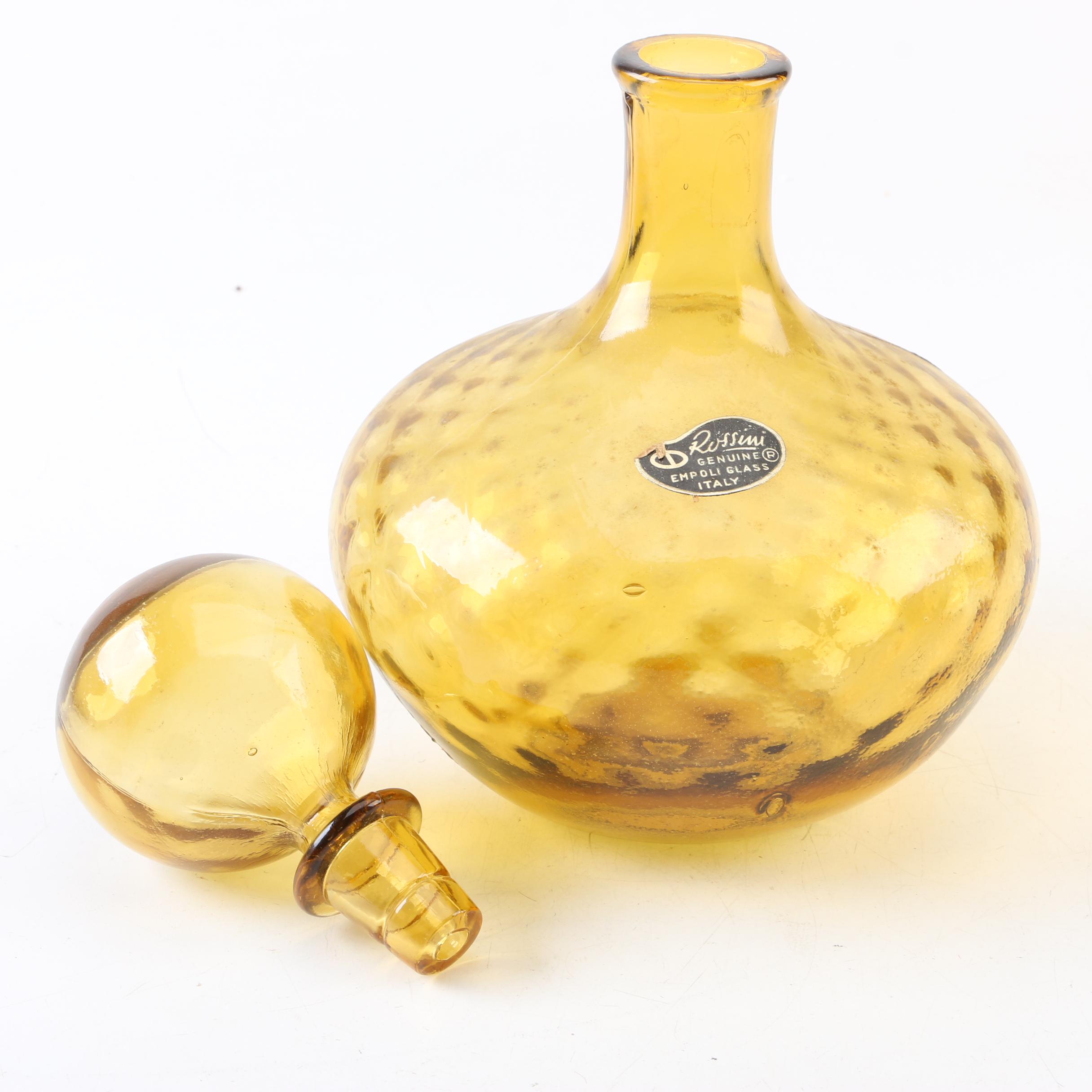 Vintage Rossini Italian Empoli Glass Decanter