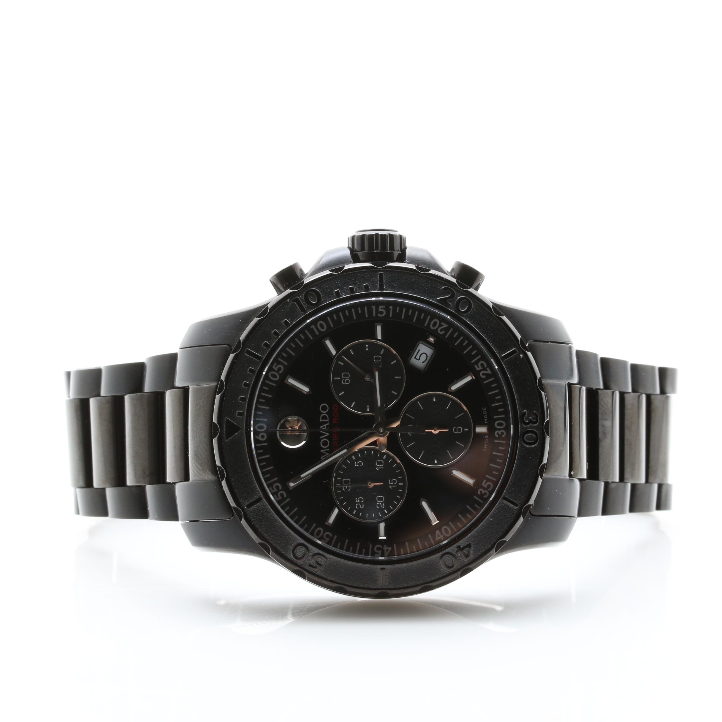 Movado Series 800 Black Chronograph Watch