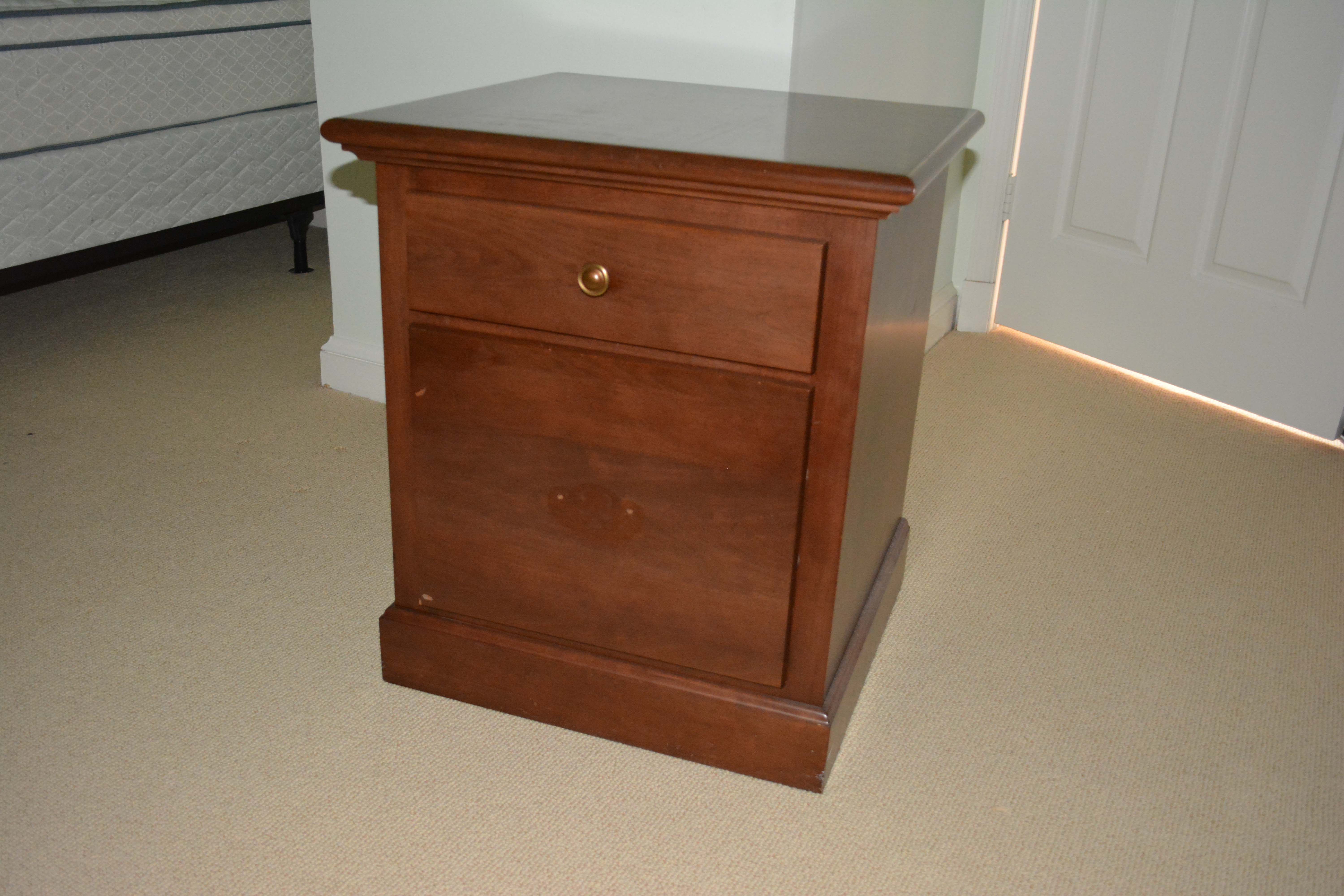 Two Filing Cabinets with Mahogany Finish