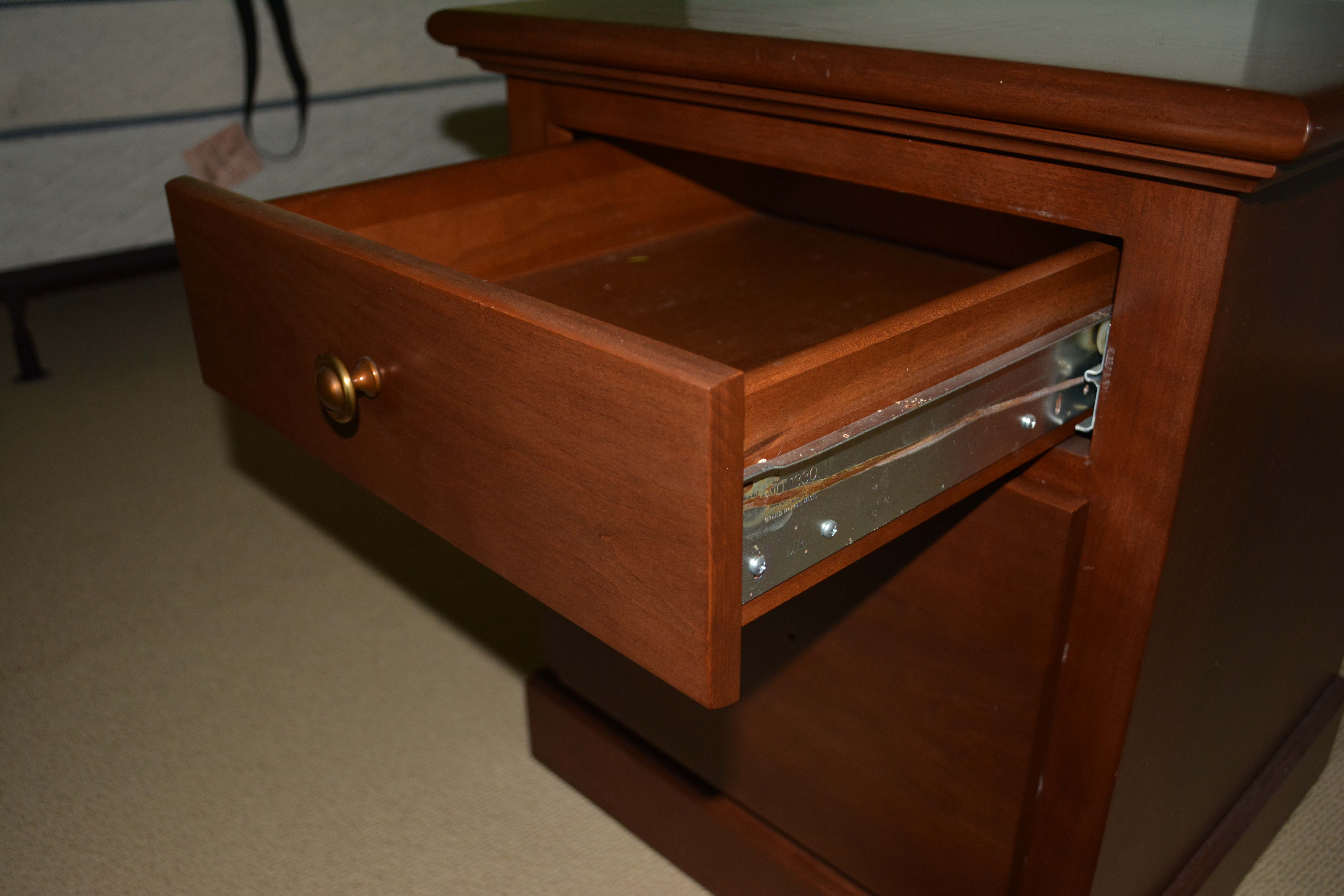 Two Filing Cabinets with Mahogany Finish