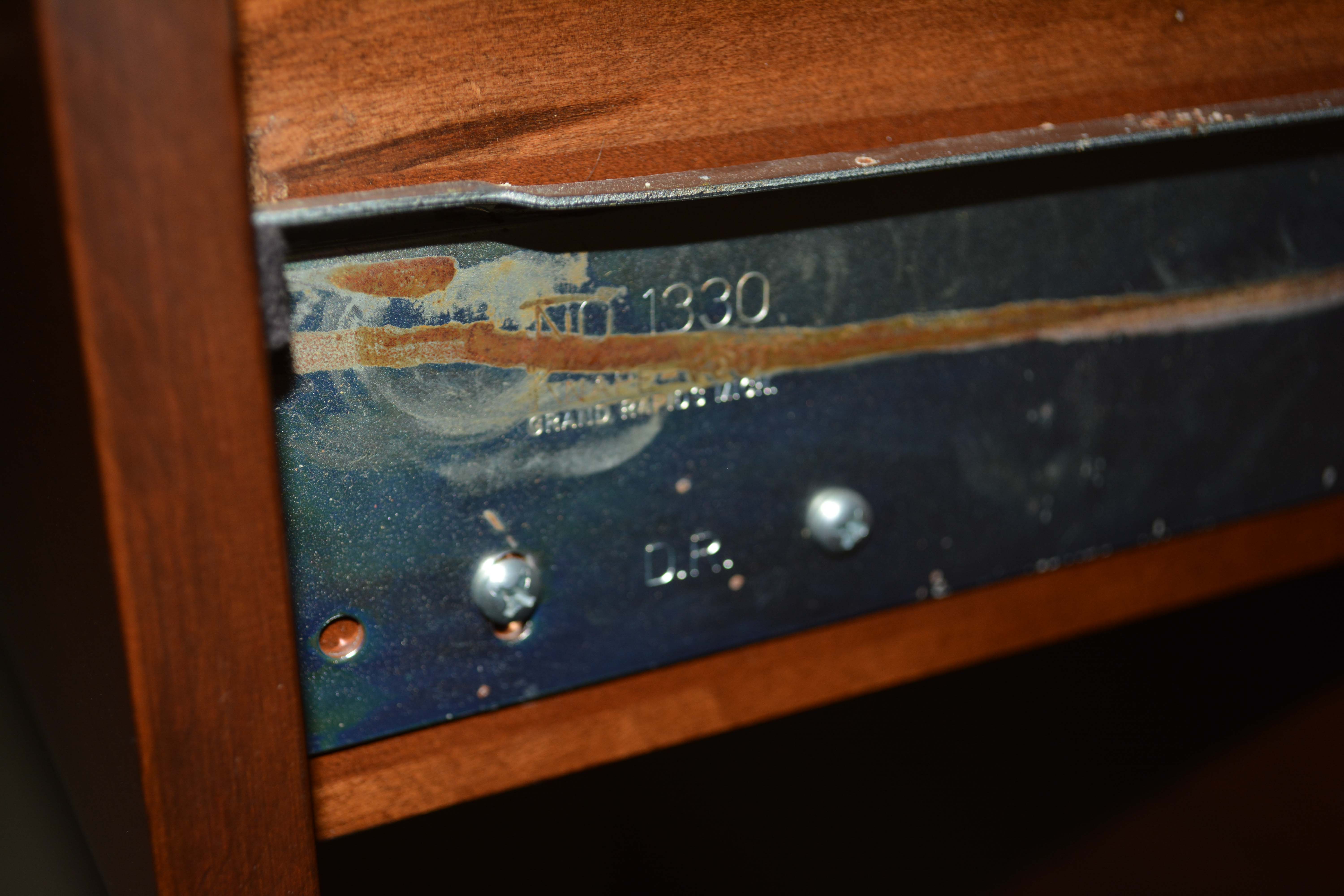 Two Filing Cabinets with Mahogany Finish