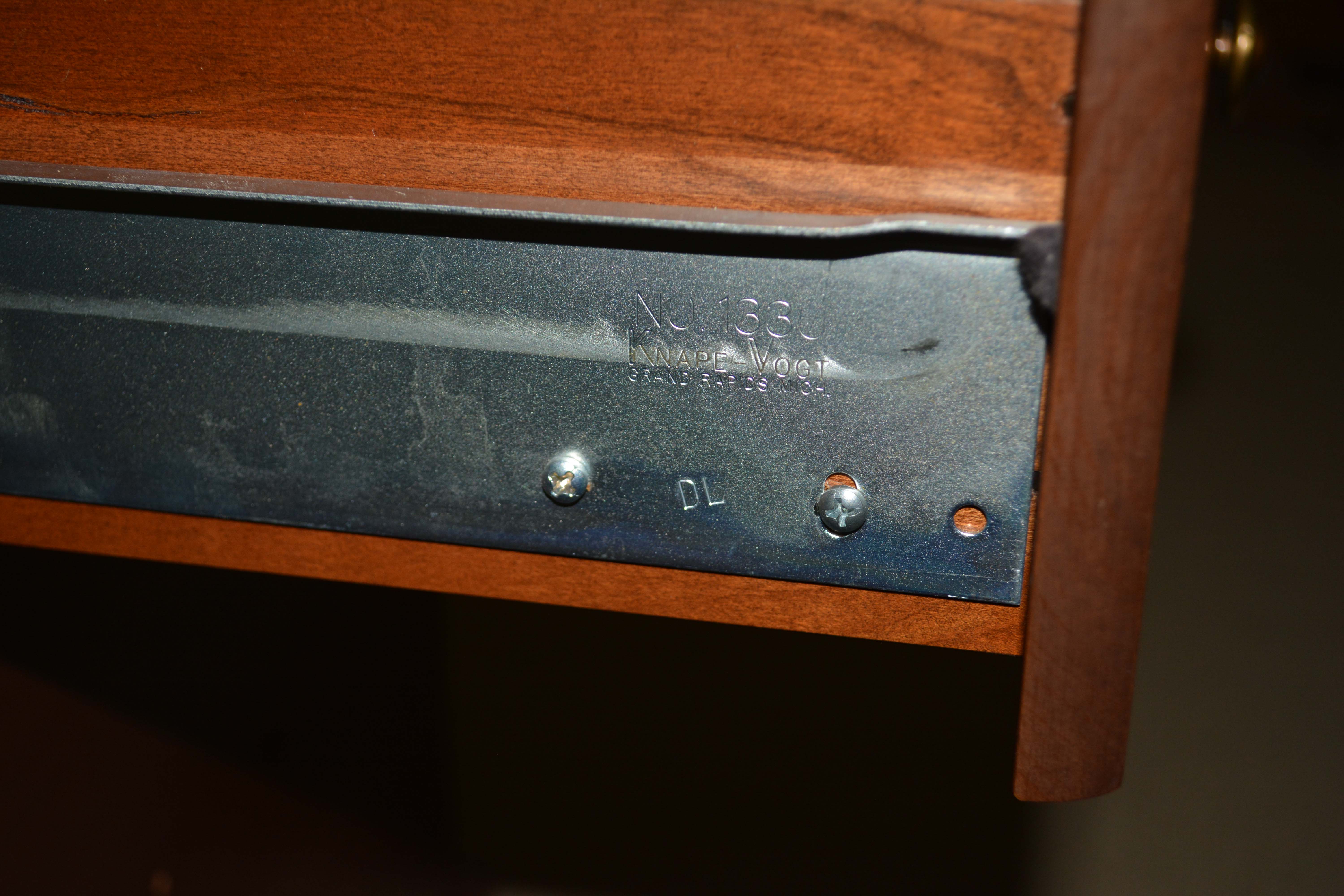 Two Filing Cabinets with Mahogany Finish