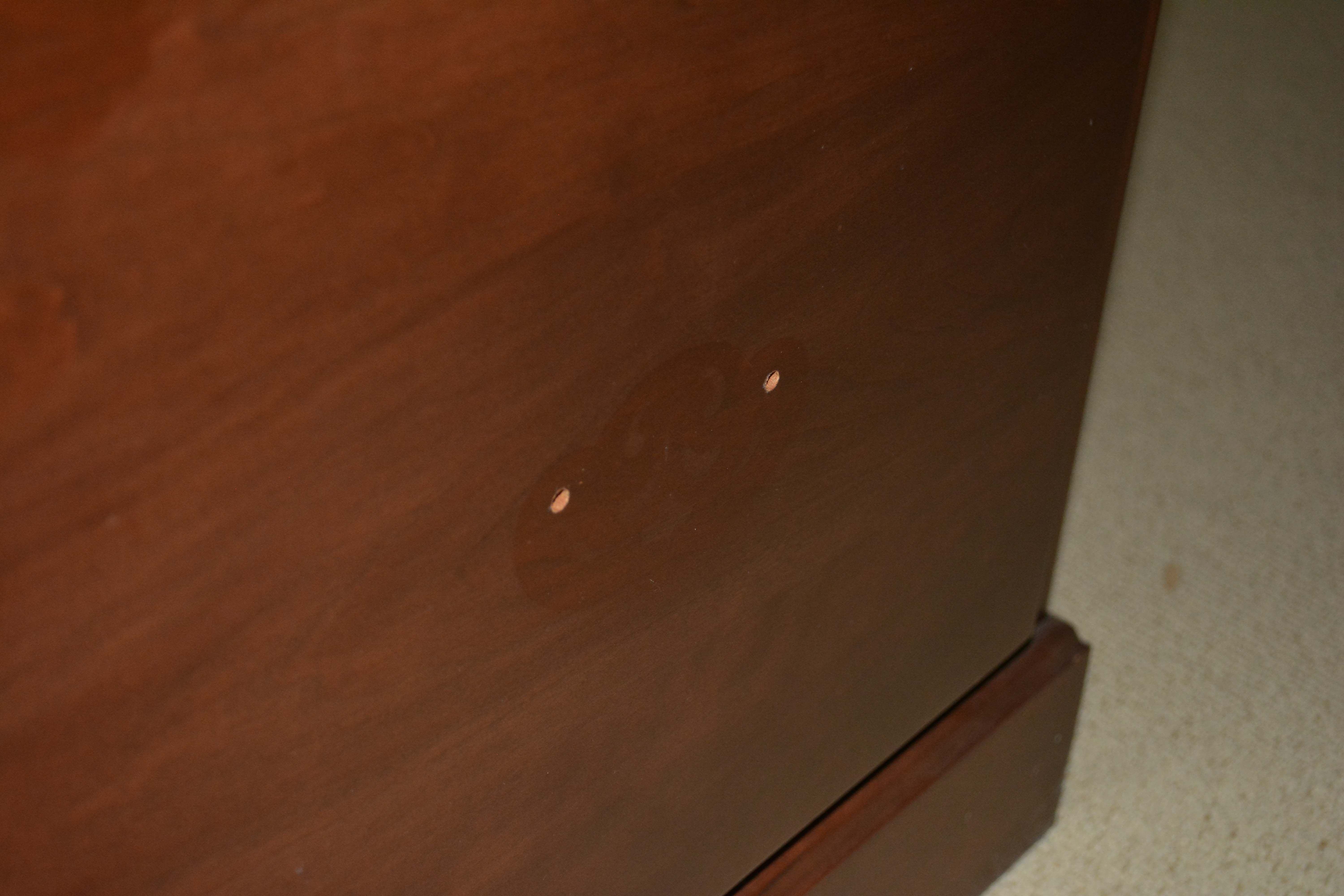 Two Filing Cabinets with Mahogany Finish