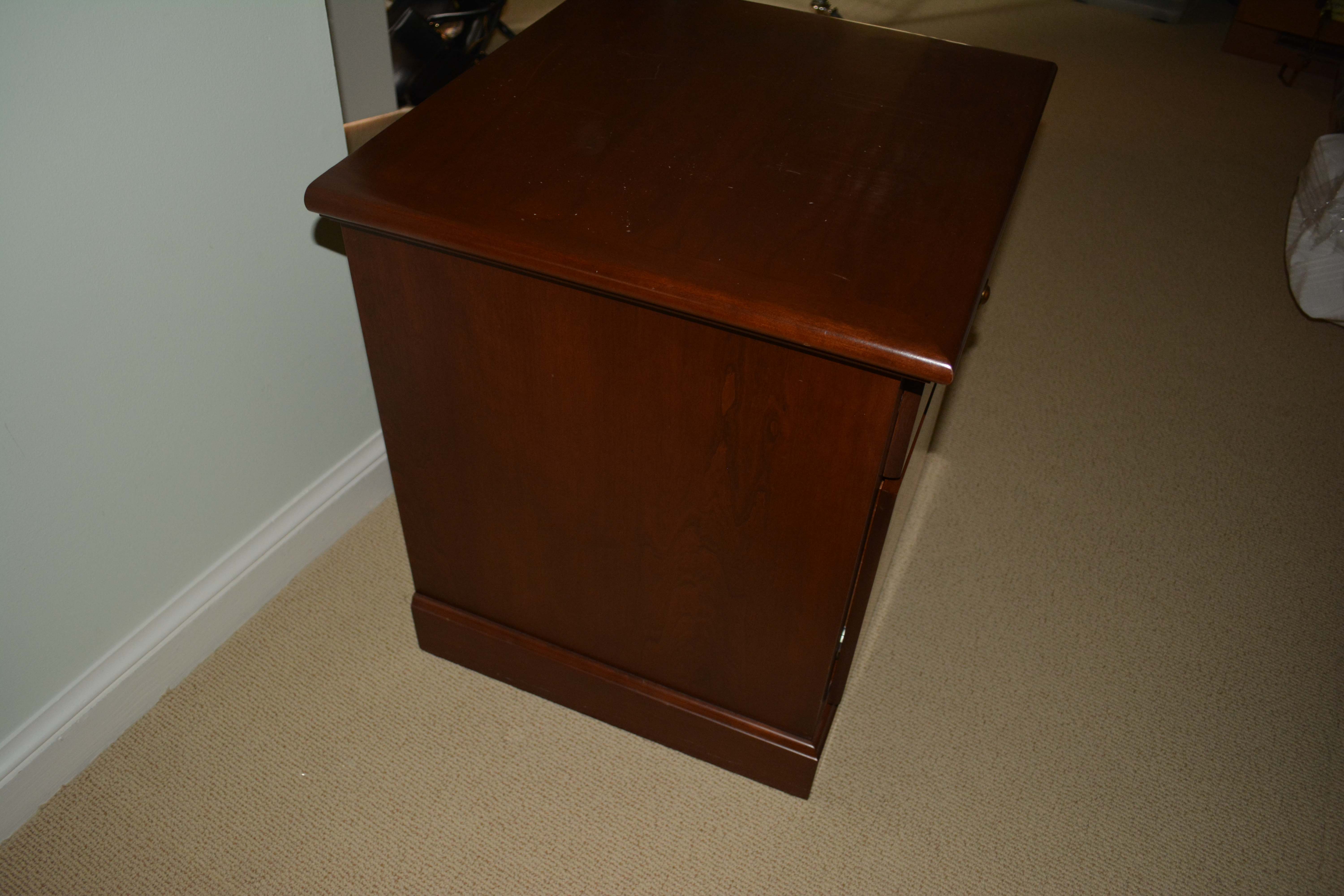 Two Filing Cabinets with Mahogany Finish