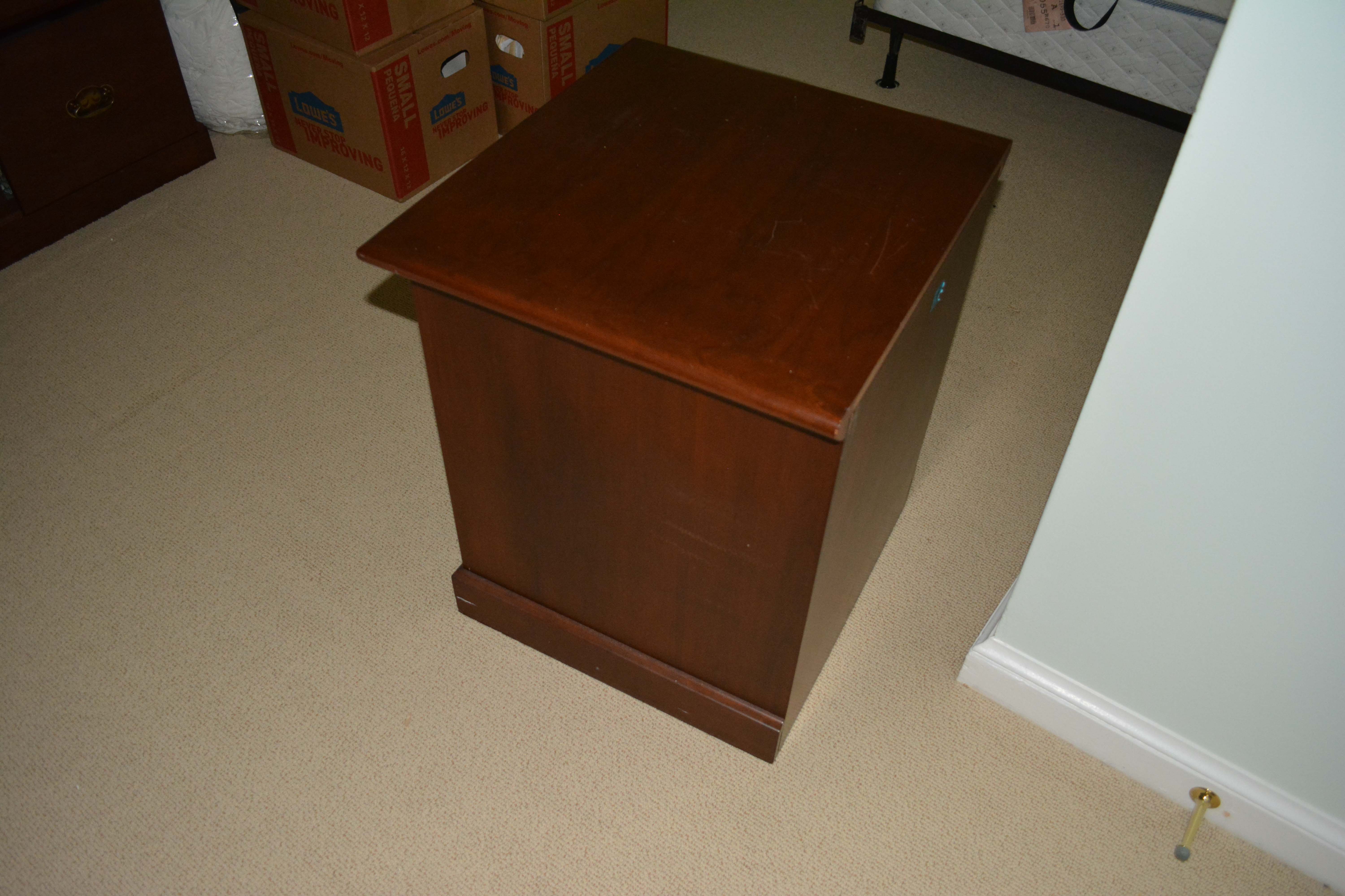 Two Filing Cabinets with Mahogany Finish