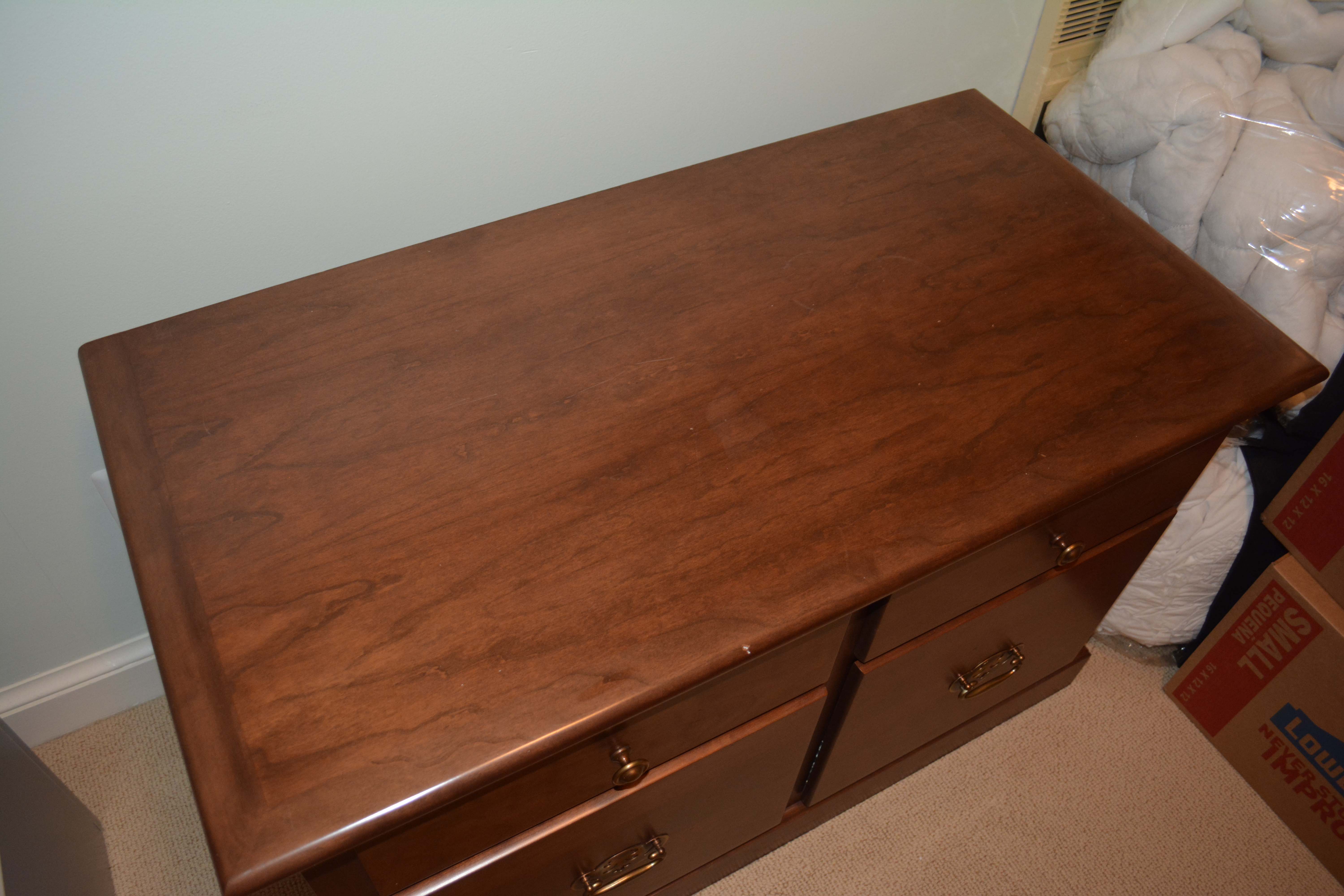 Two Filing Cabinets with Mahogany Finish