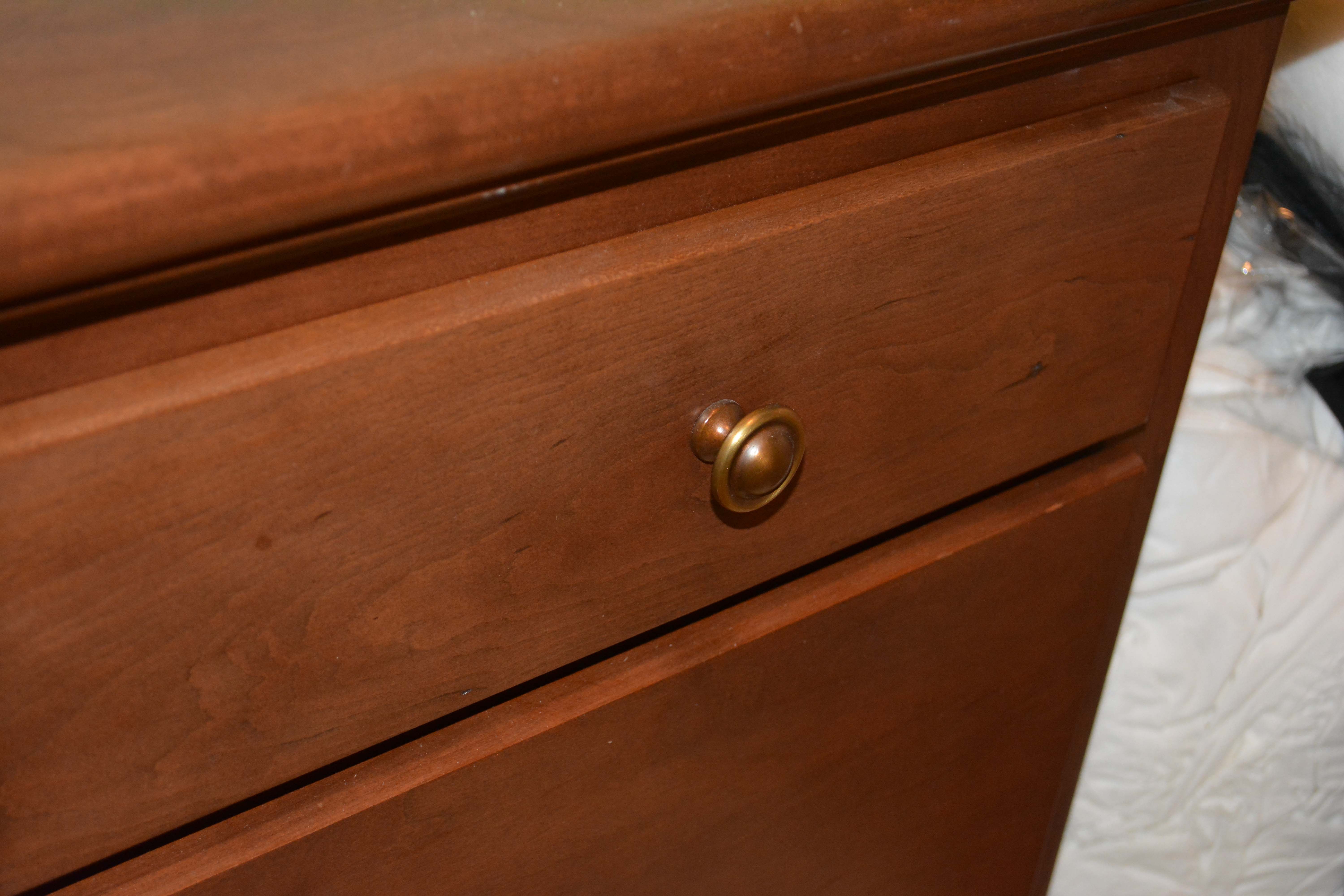 Two Filing Cabinets with Mahogany Finish