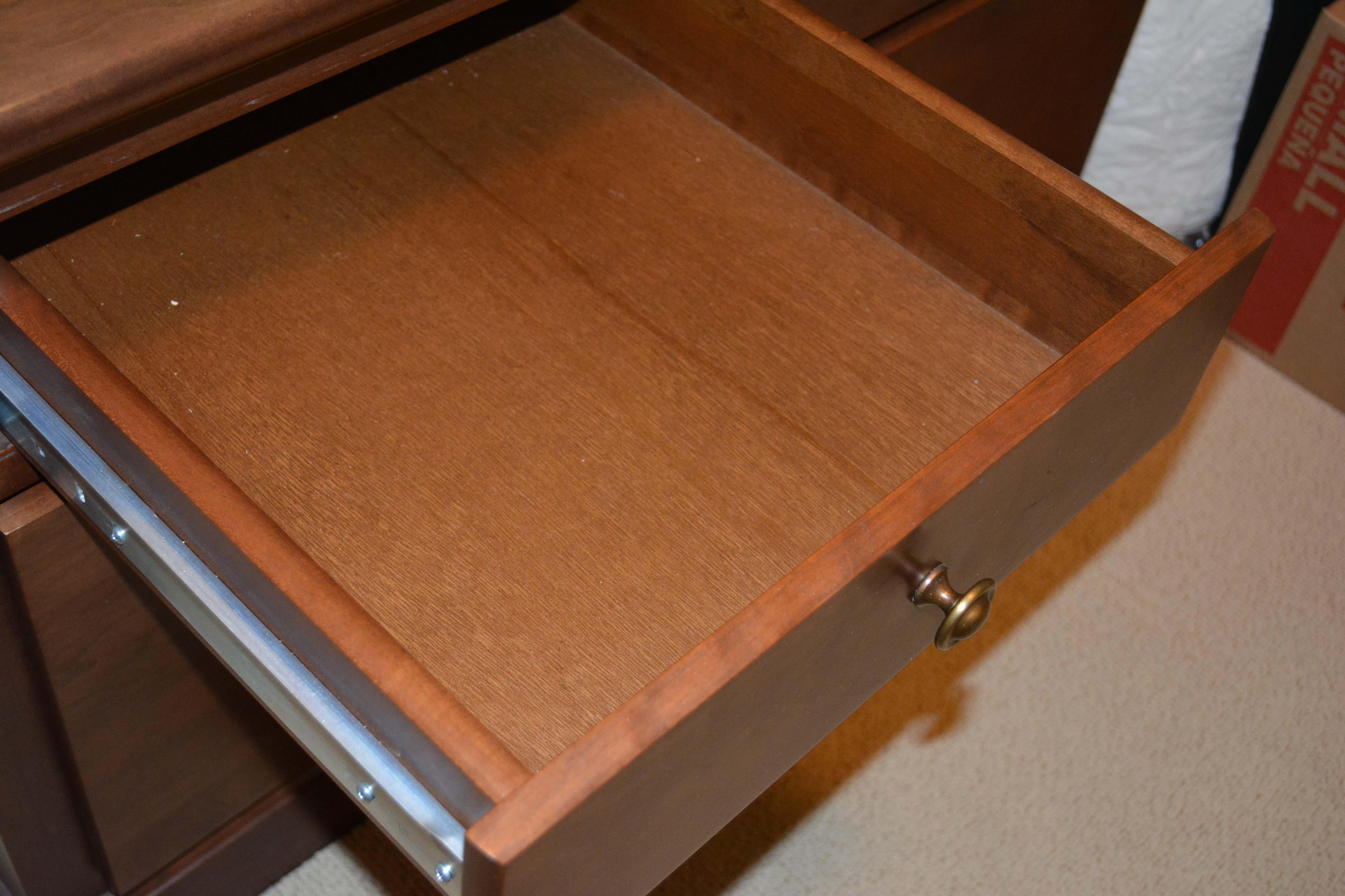 Two Filing Cabinets with Mahogany Finish