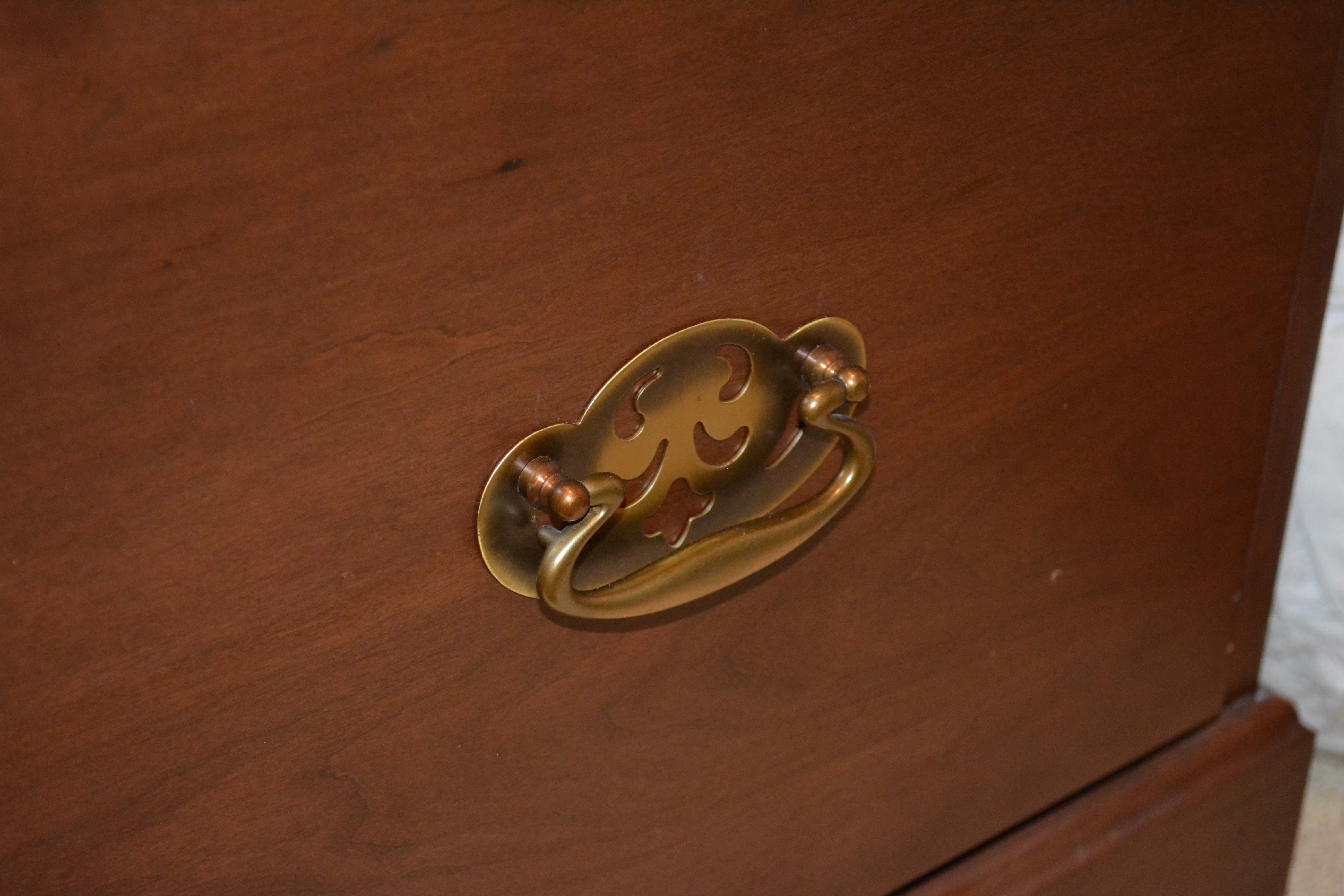 Two Filing Cabinets with Mahogany Finish