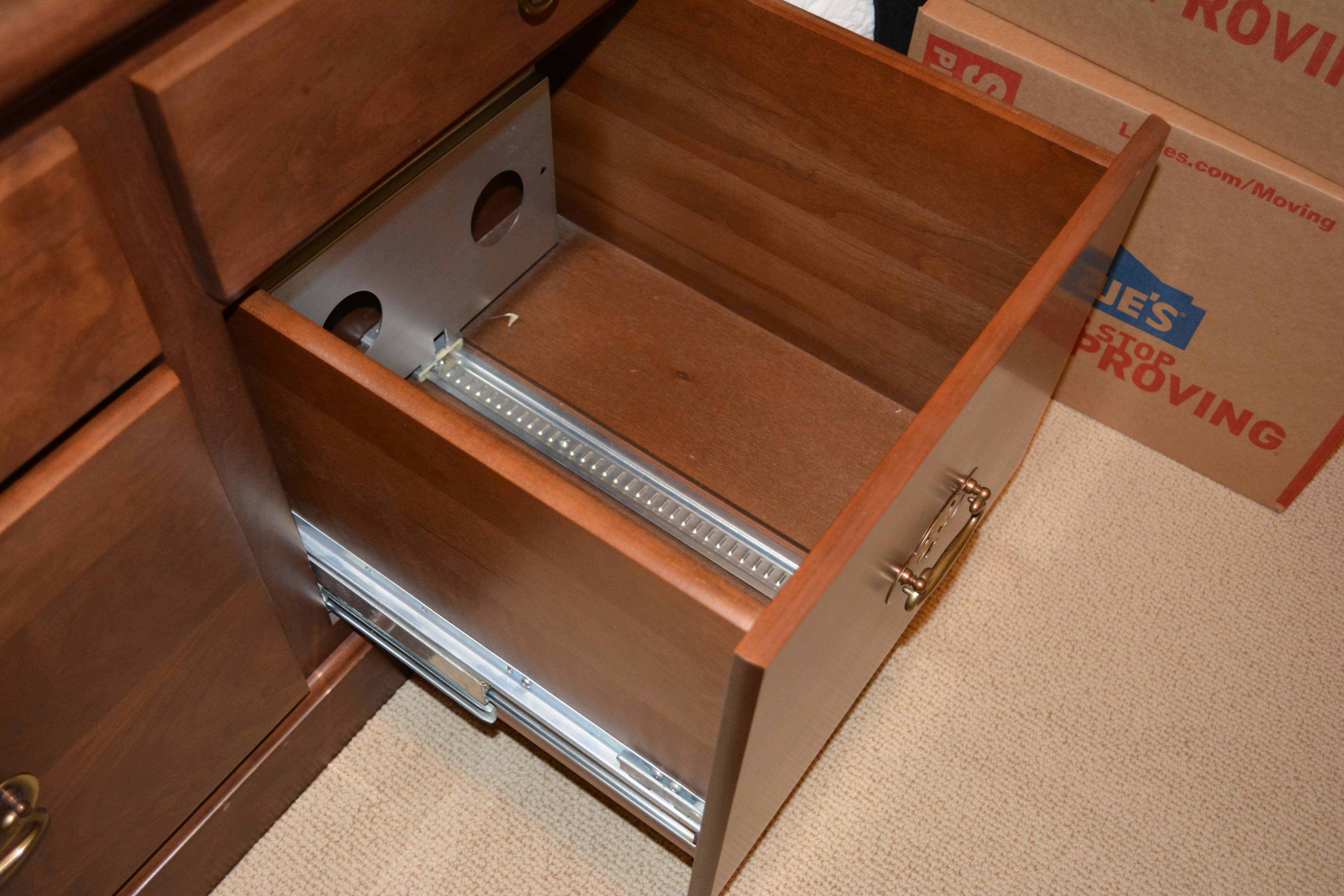 Two Filing Cabinets with Mahogany Finish