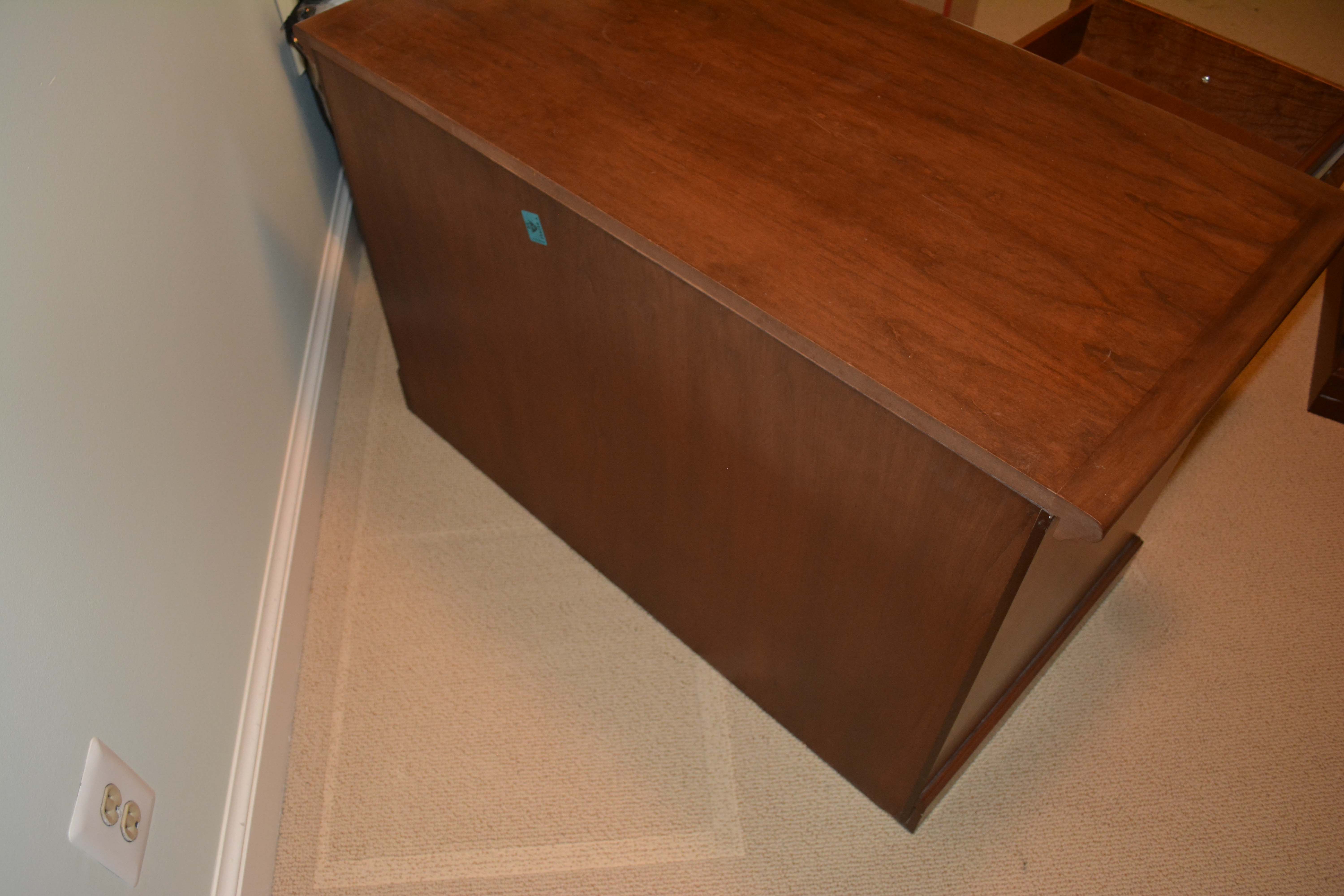 Two Filing Cabinets with Mahogany Finish