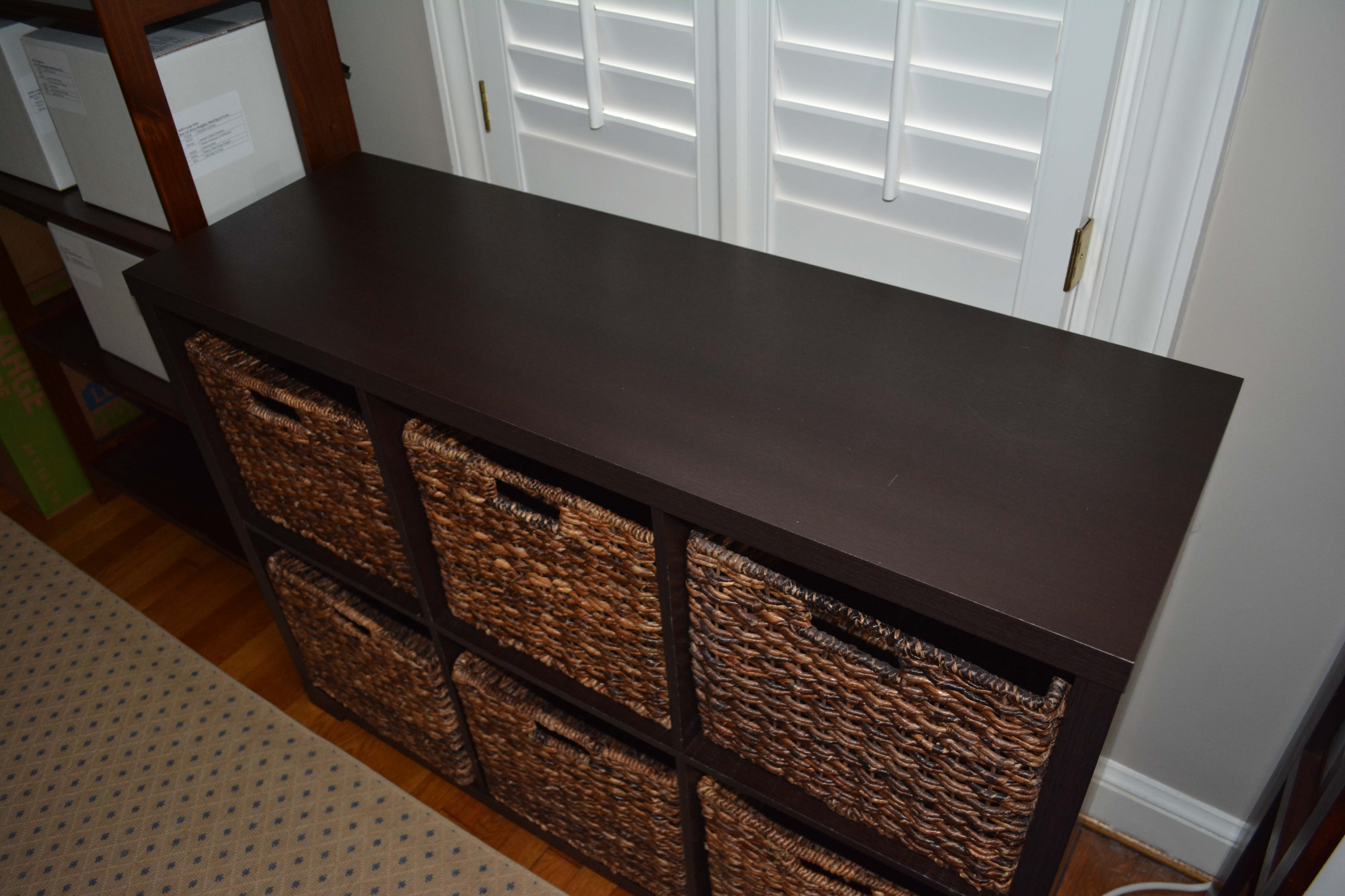 Storage Bookcase with Six Baskets