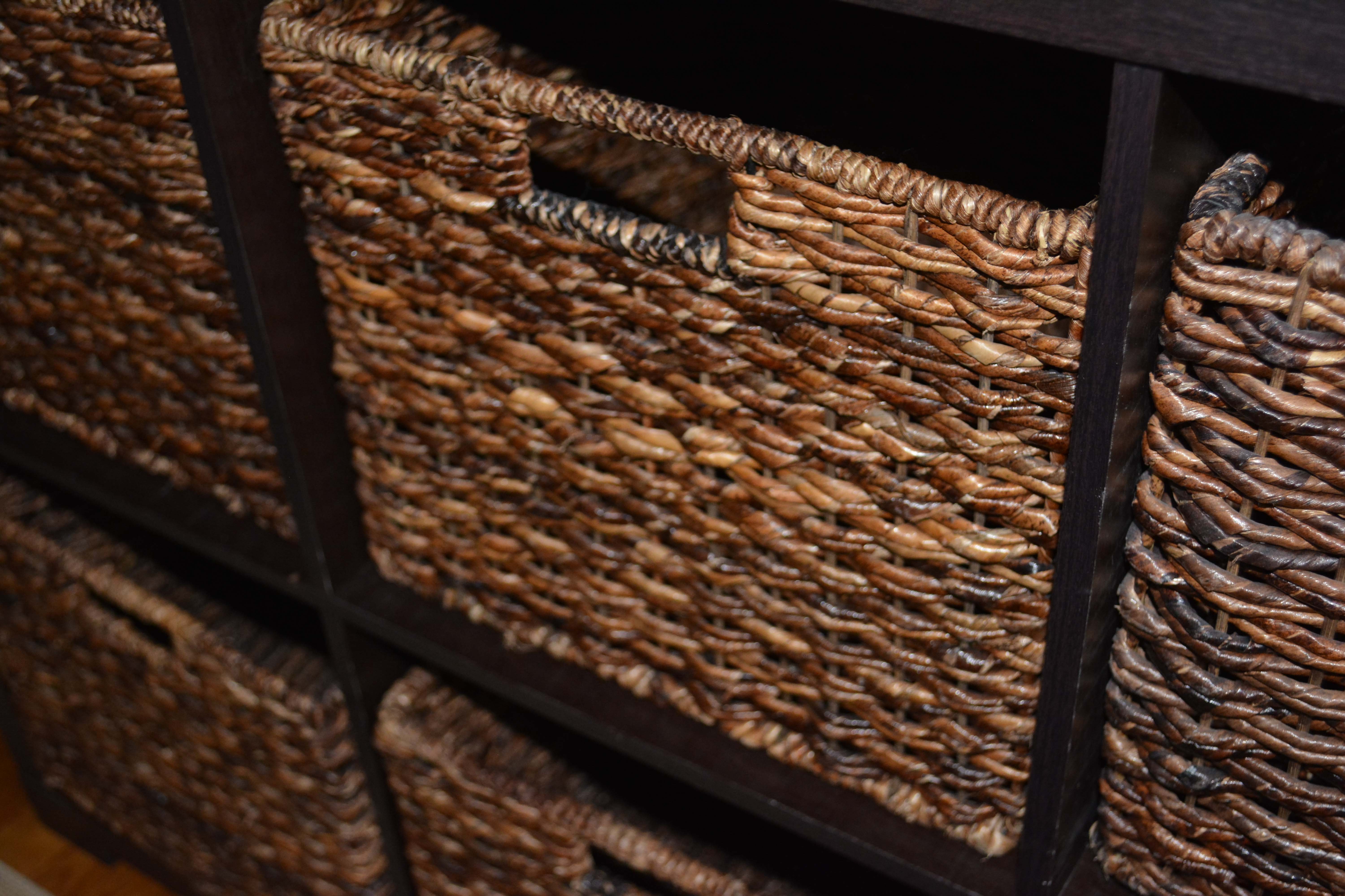 Storage Bookcase with Six Baskets
