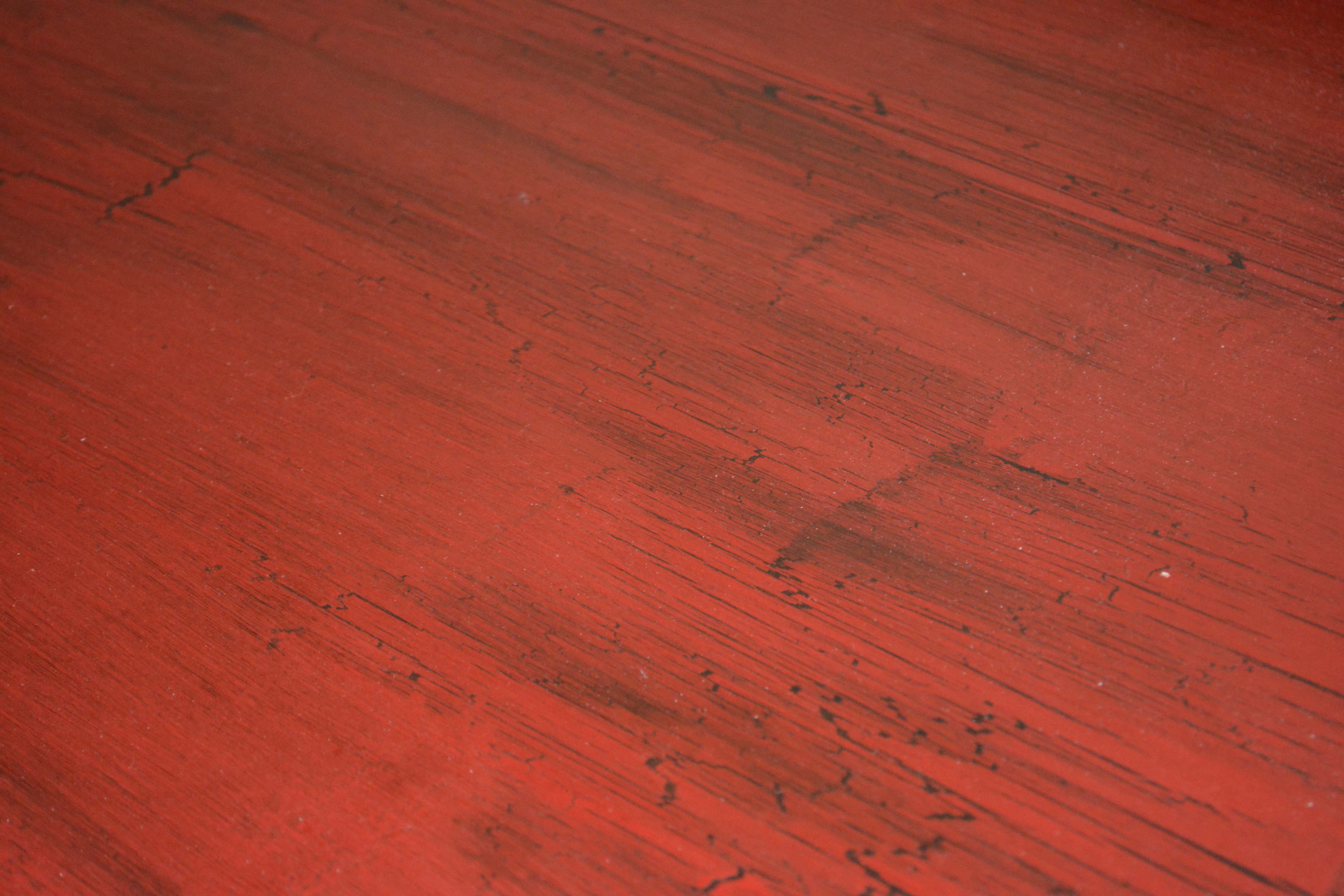 Vintage Red Painted Wood Sideboard