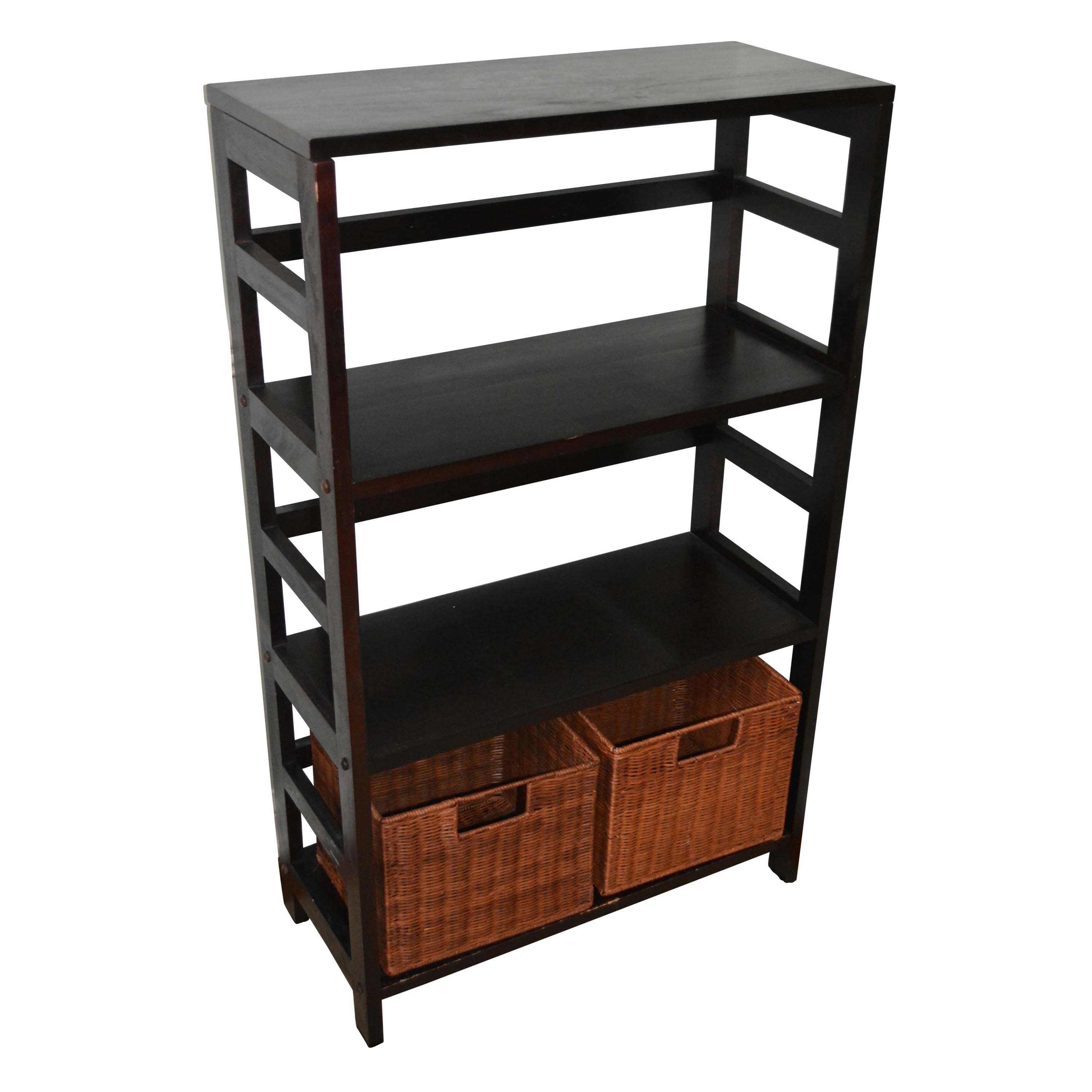 Open Shelving Unit with Two Baskets
