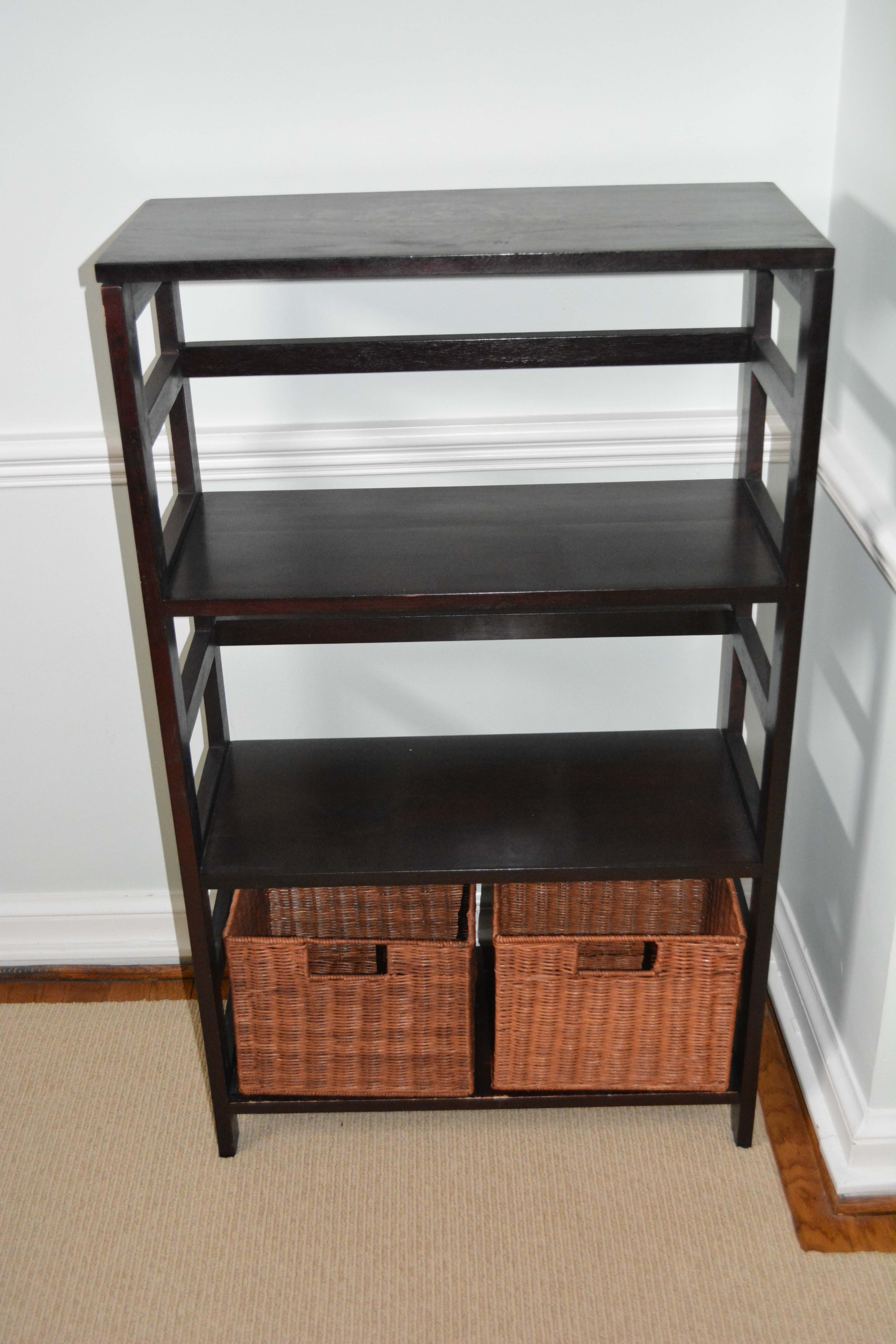 Open Shelving Unit with Two Baskets