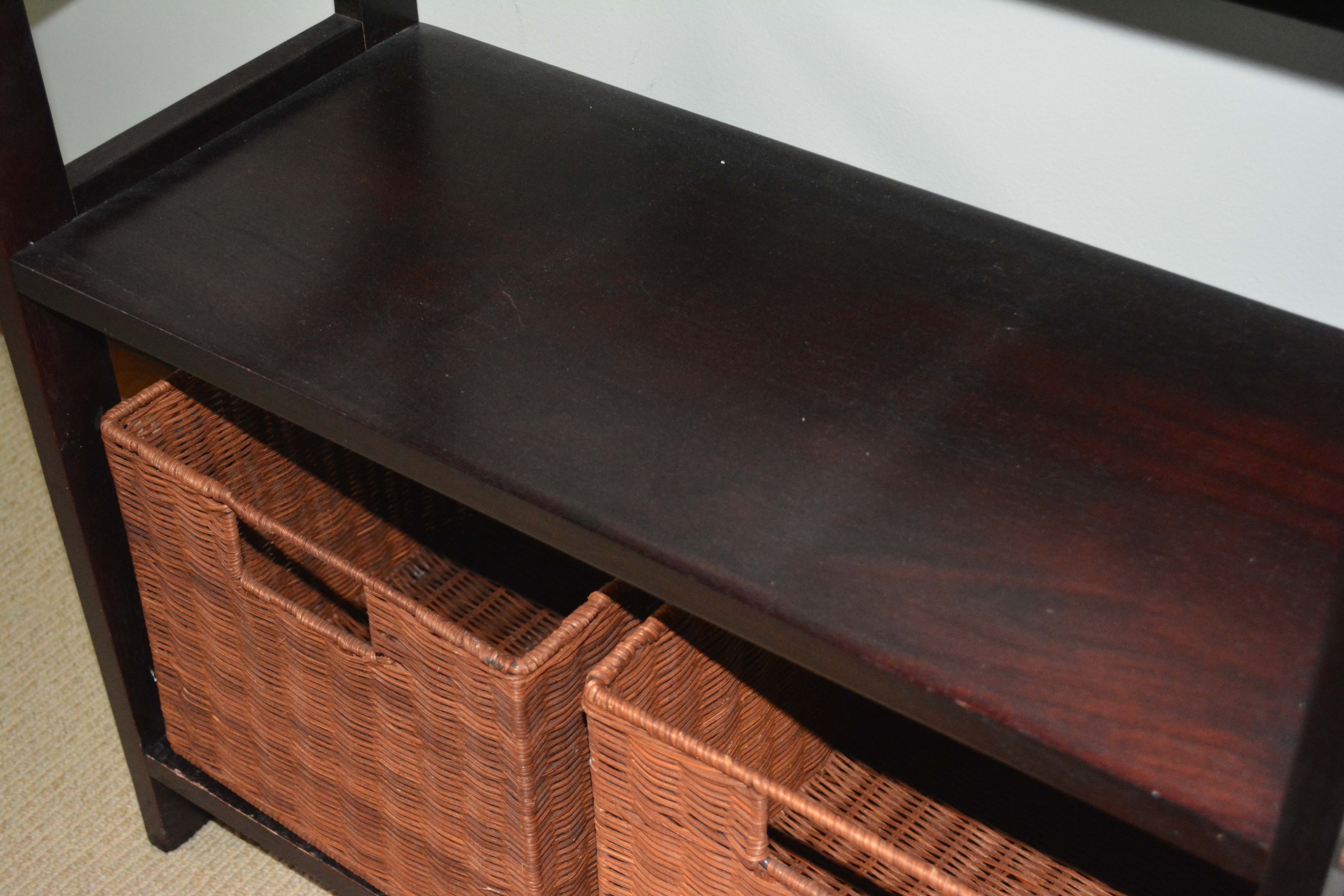 Open Shelving Unit with Two Baskets