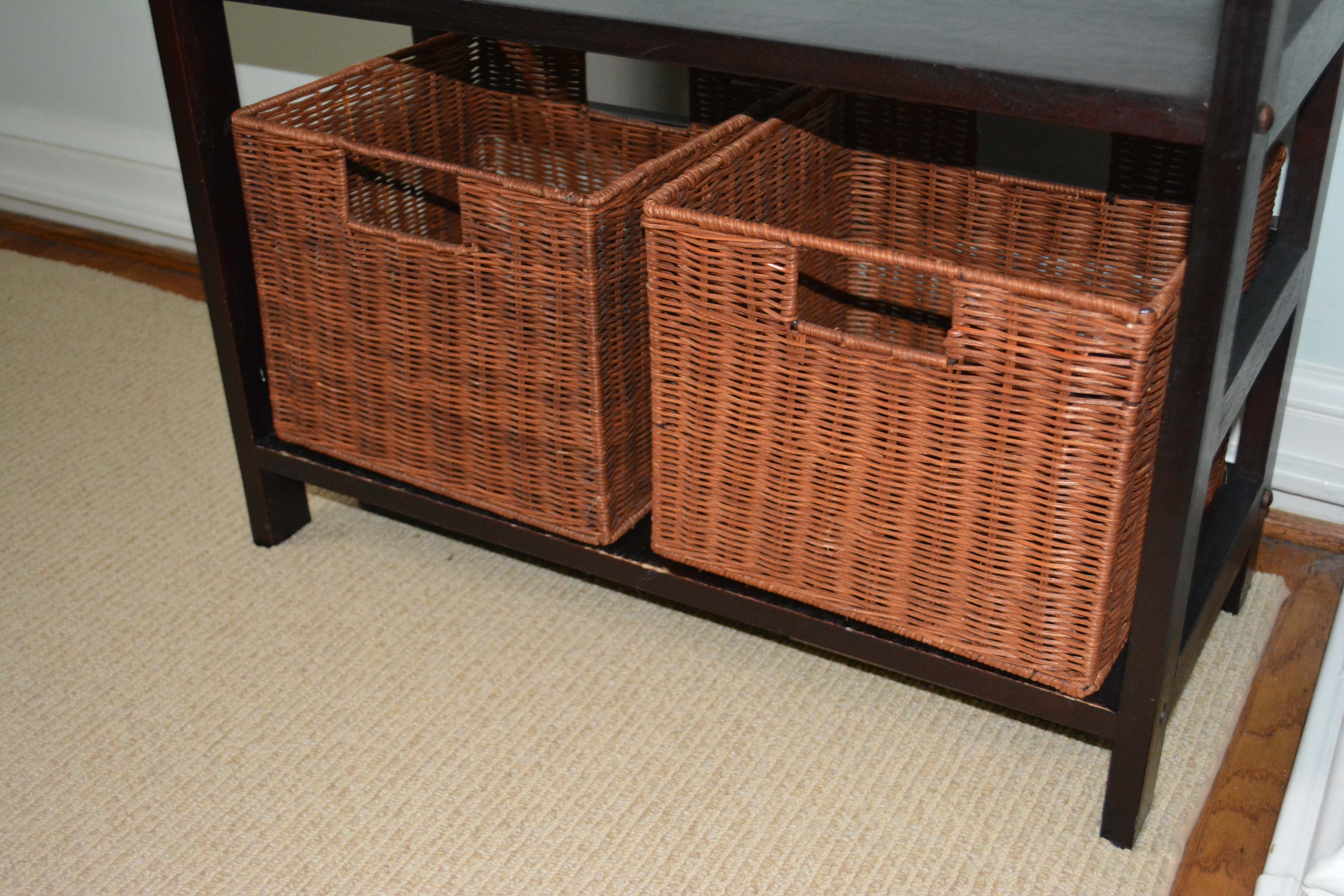 Open Shelving Unit with Two Baskets
