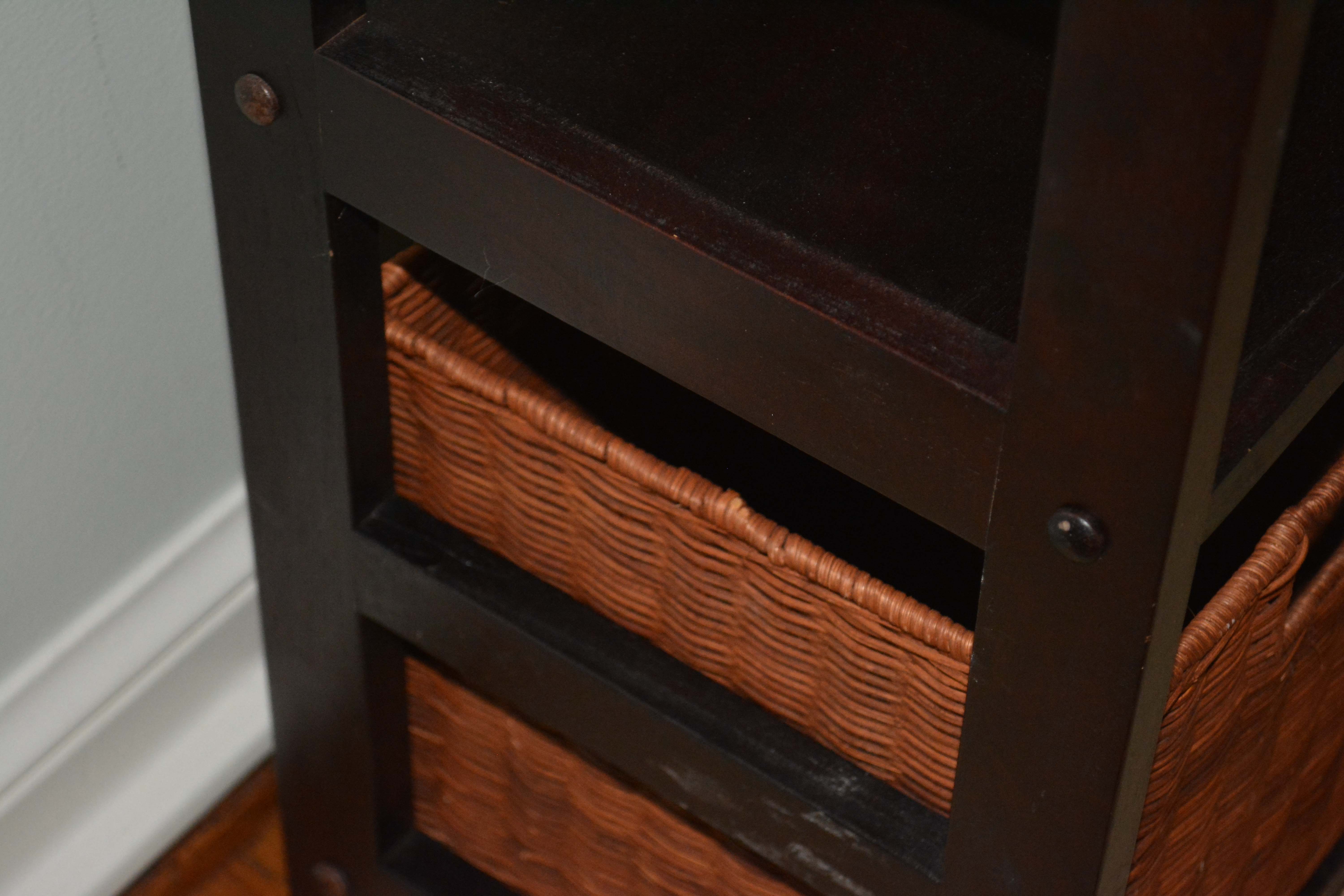 Open Shelving Unit with Two Baskets