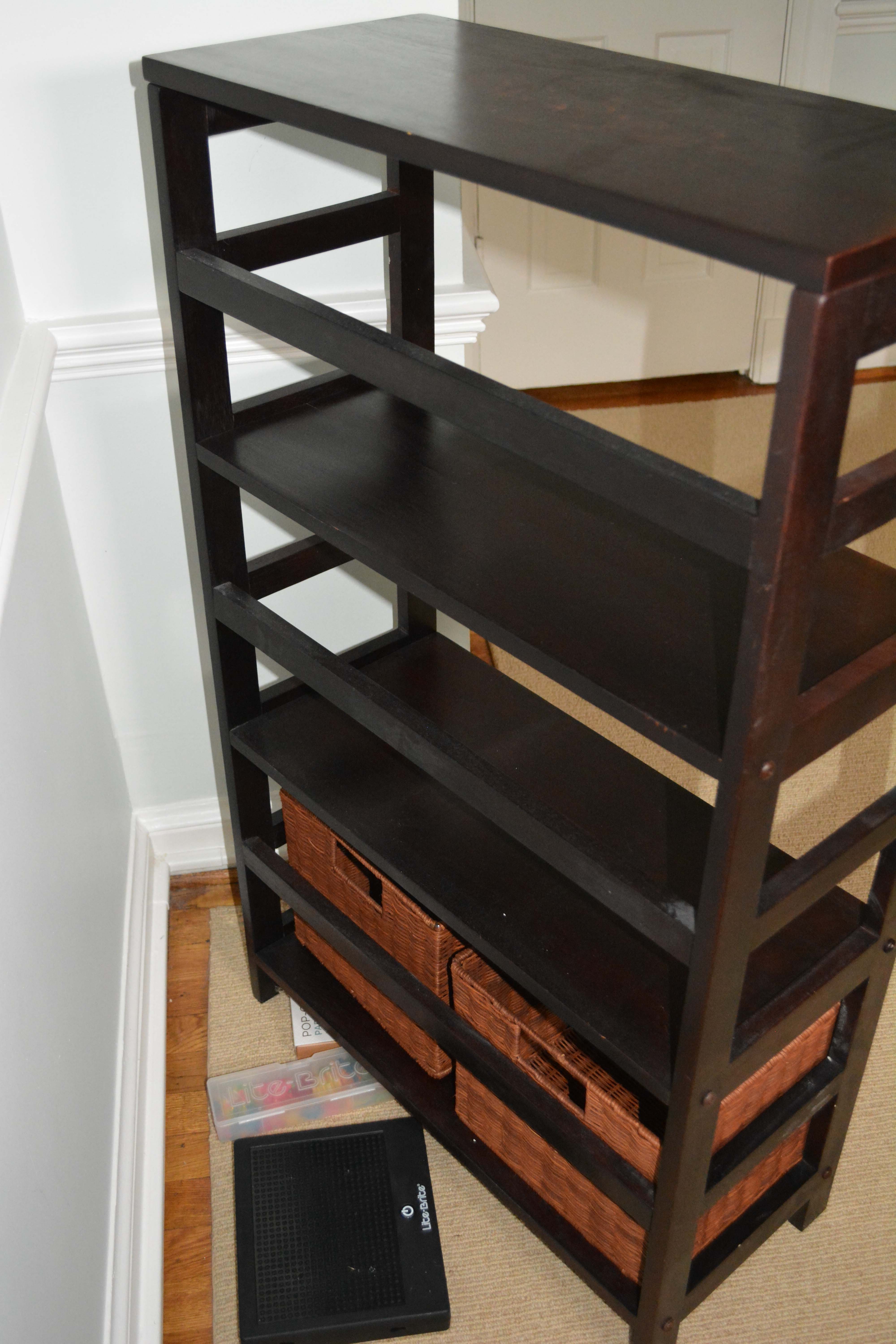 Open Shelving Unit with Two Baskets