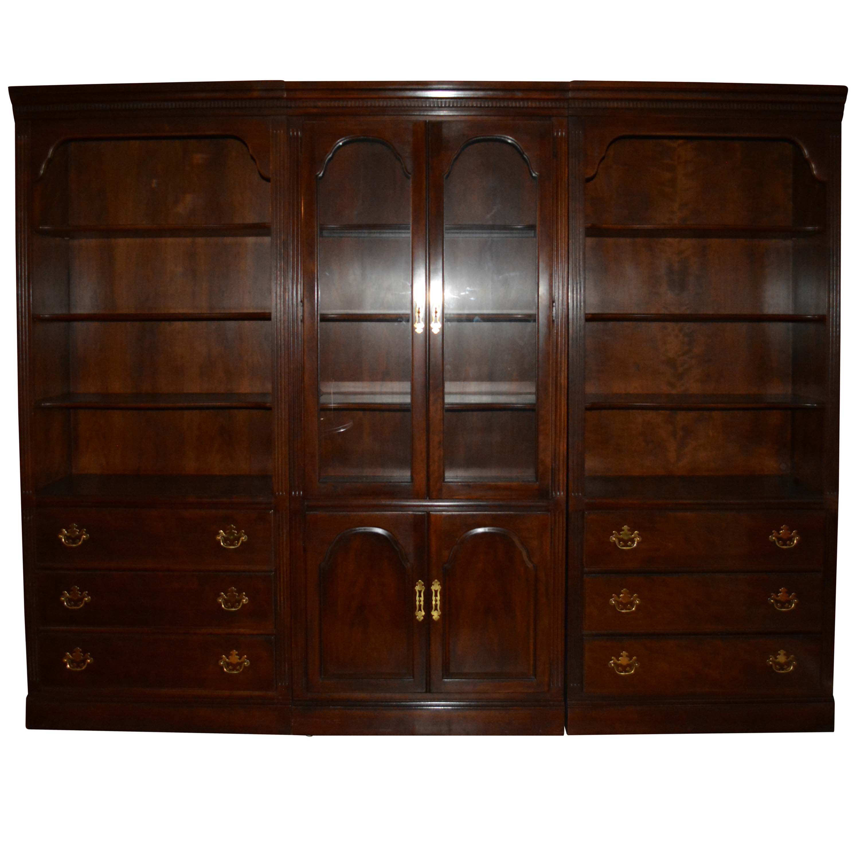 Drexel Three-Piece Display Cabinet With Bookcases