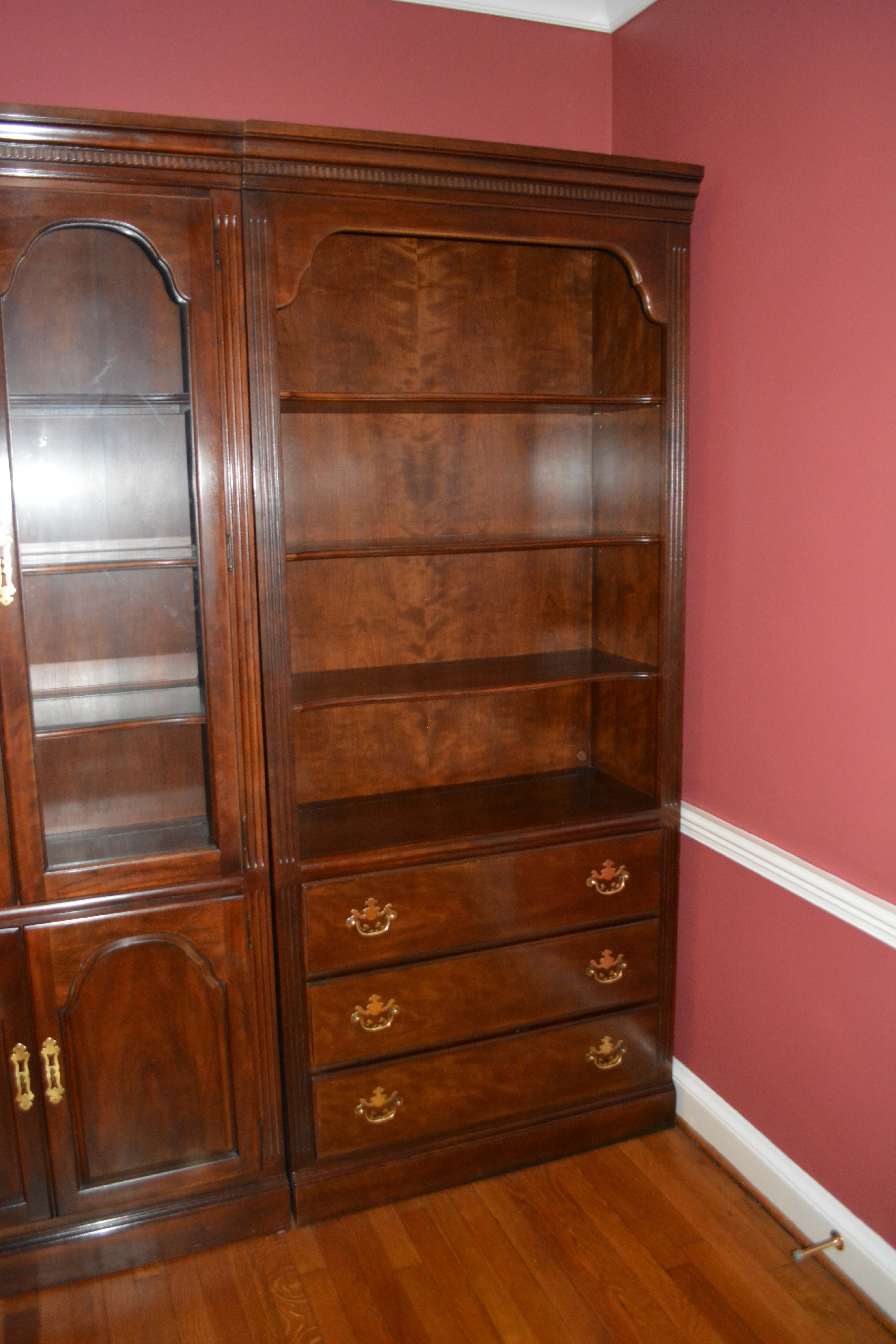 Drexel Three-Piece Display Cabinet With Bookcases