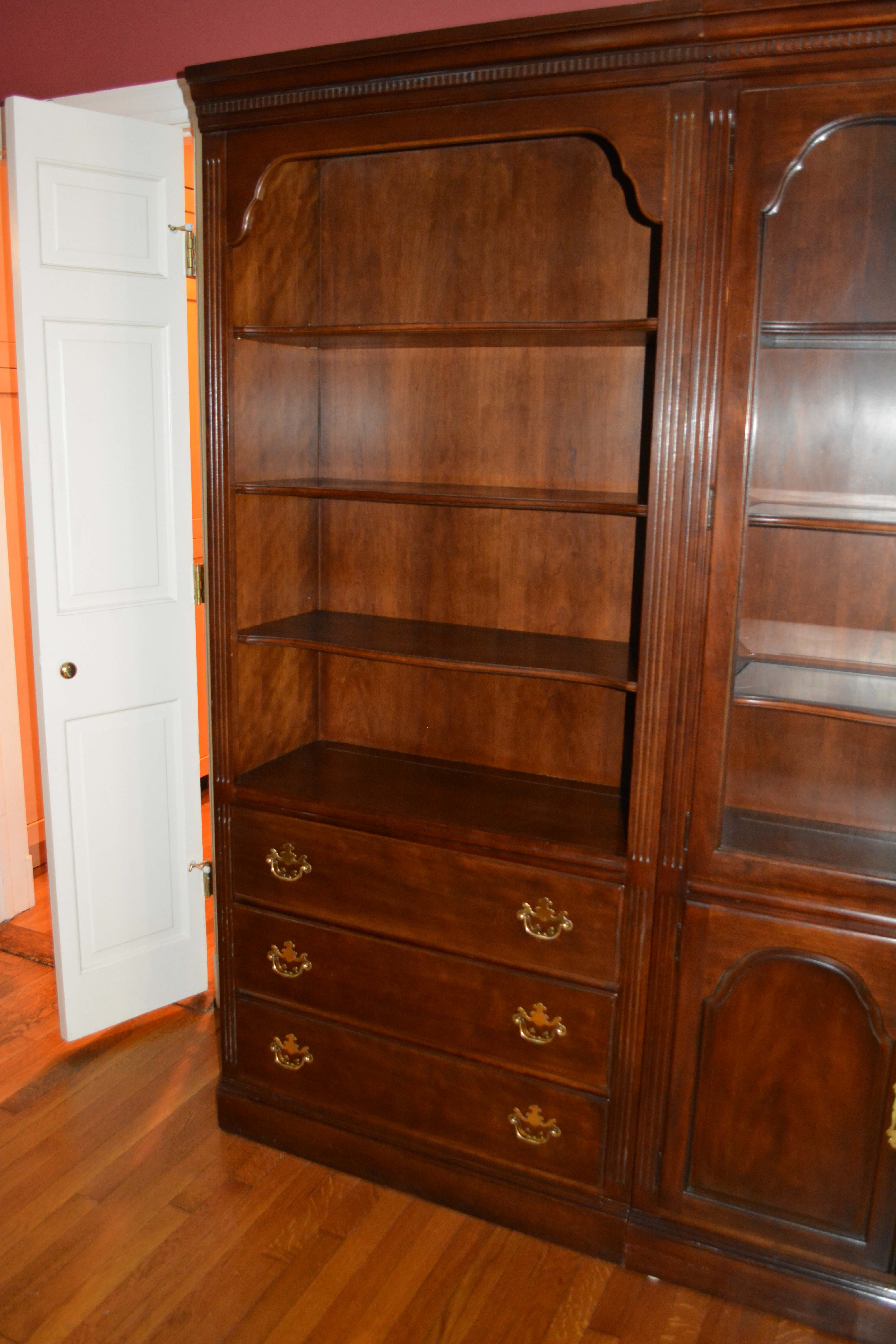 Drexel Three-Piece Display Cabinet With Bookcases