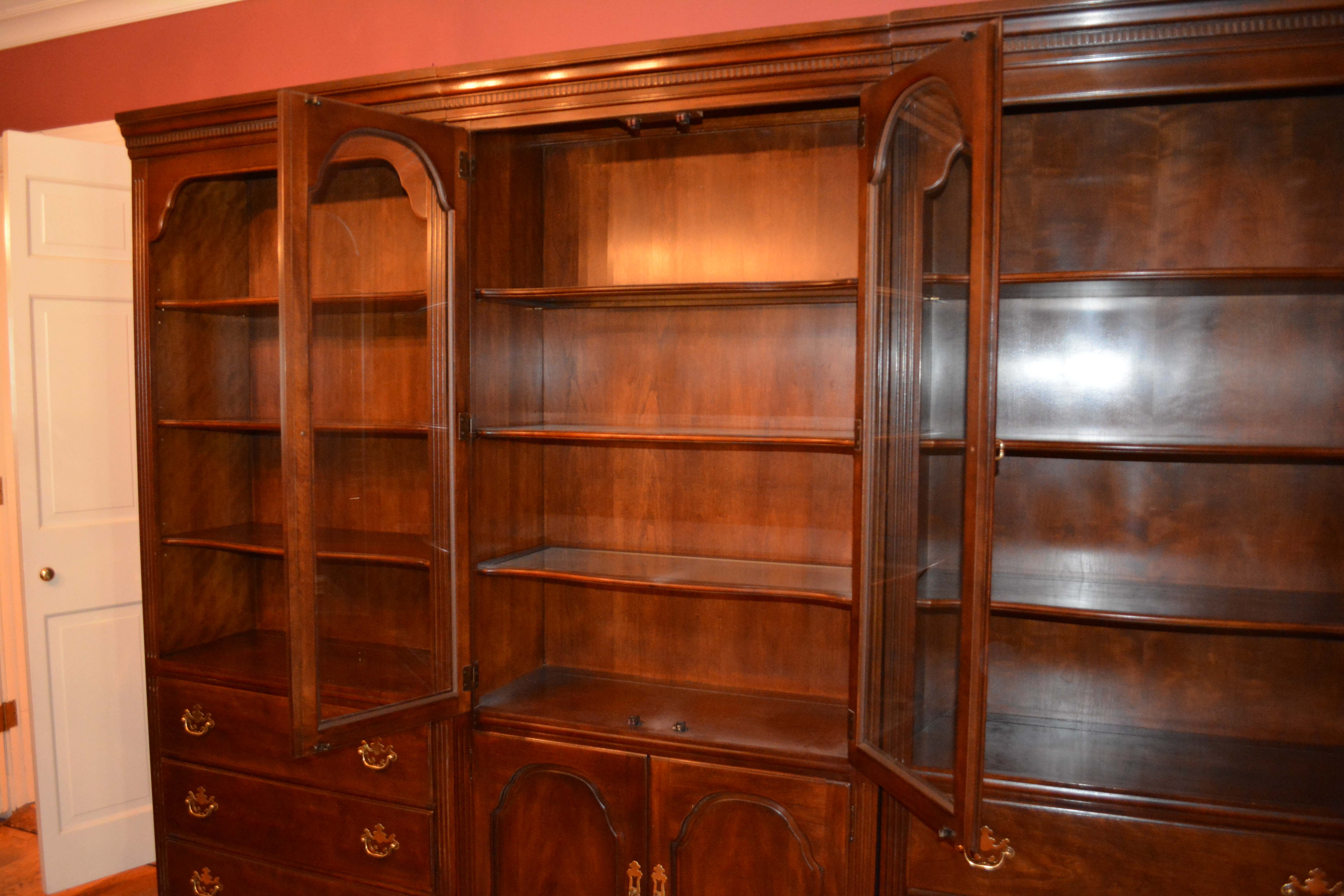 Drexel Three-Piece Display Cabinet With Bookcases
