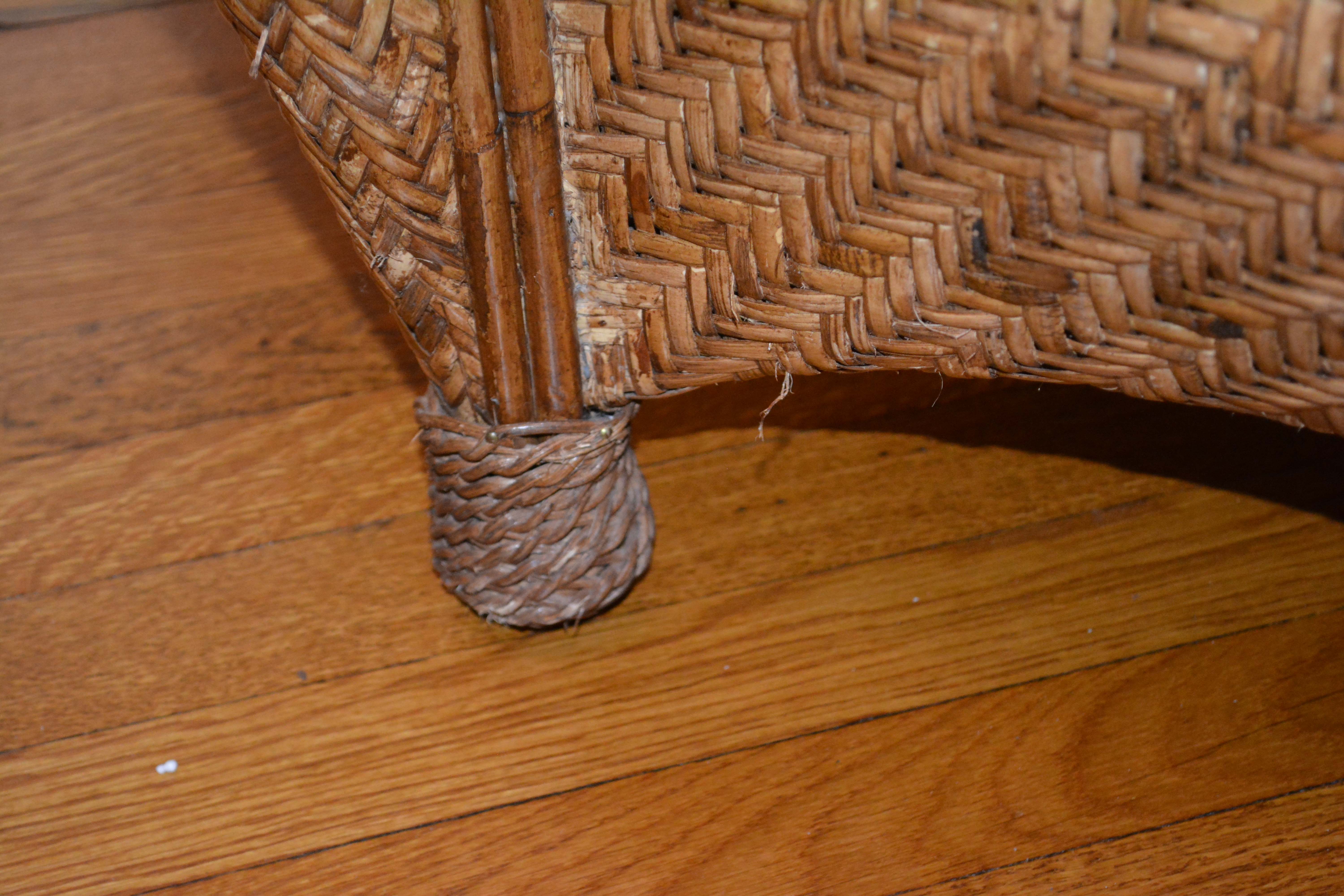 Pair of Rattan Chairs with Four Pottery Barn Pillows