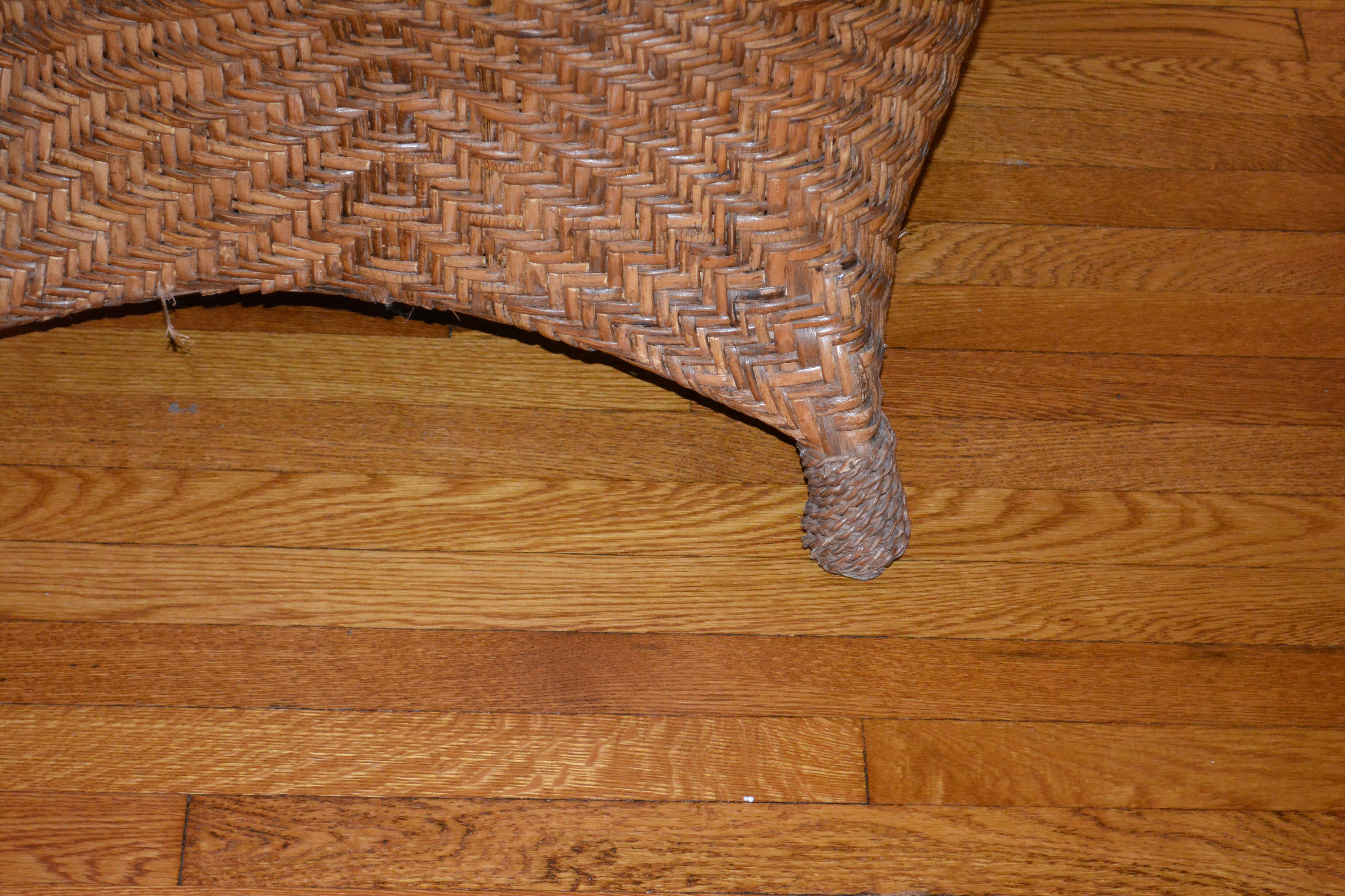 Pair of Rattan Chairs with Four Pottery Barn Pillows