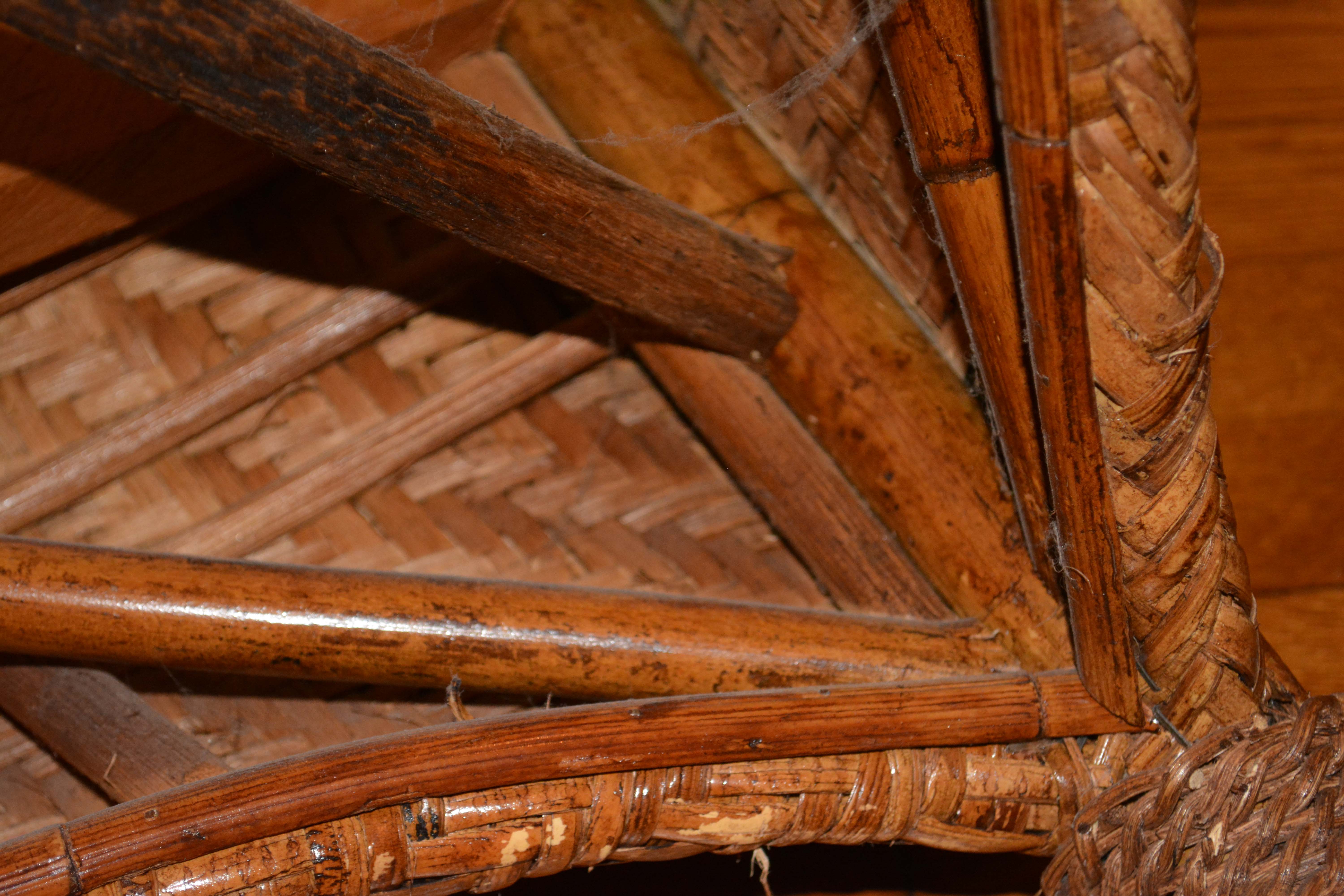 Pair of Rattan Chairs with Four Pottery Barn Pillows