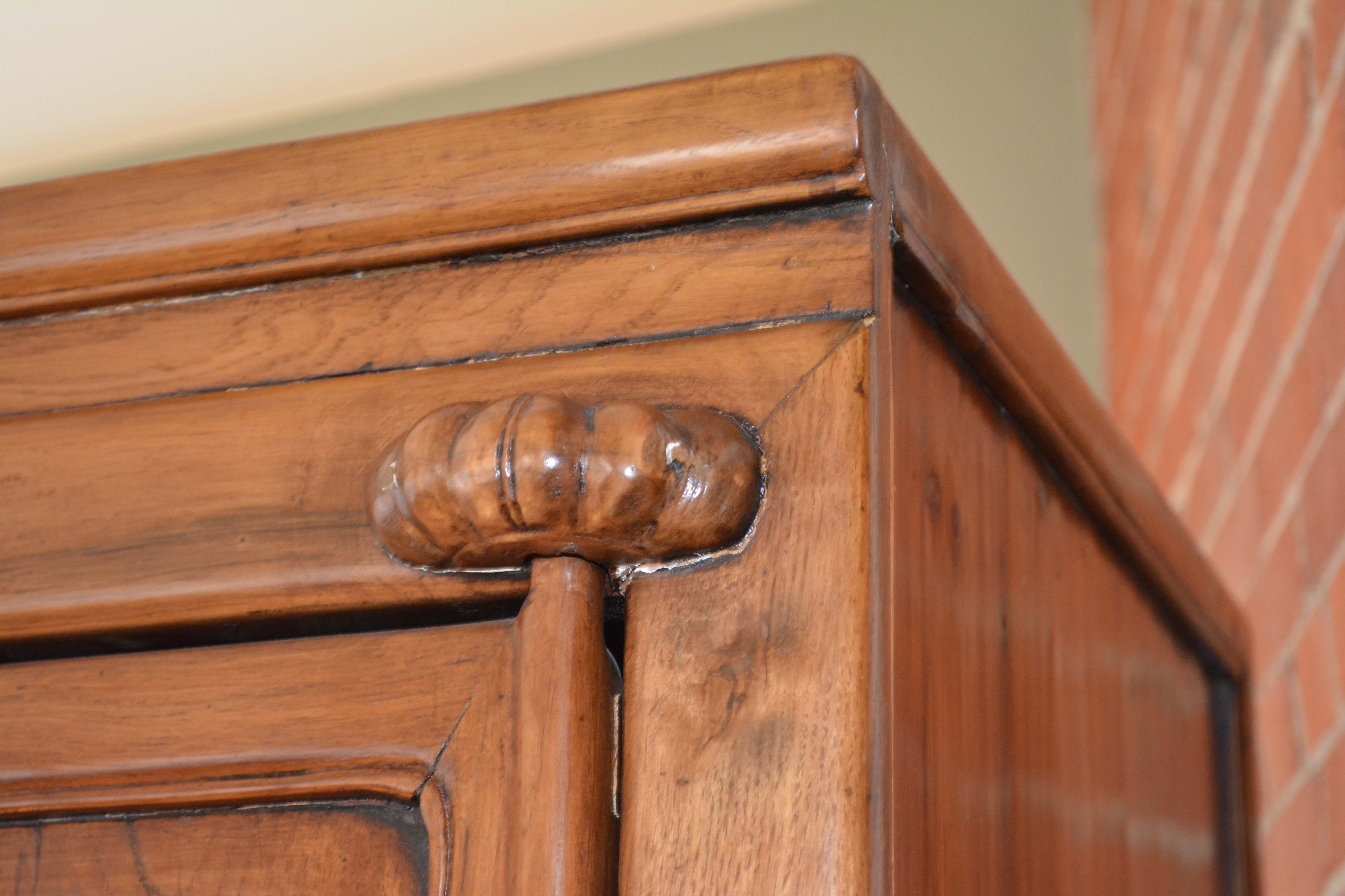 Antique Handmade Chinese Square-Cornered Elmwood Cabinet