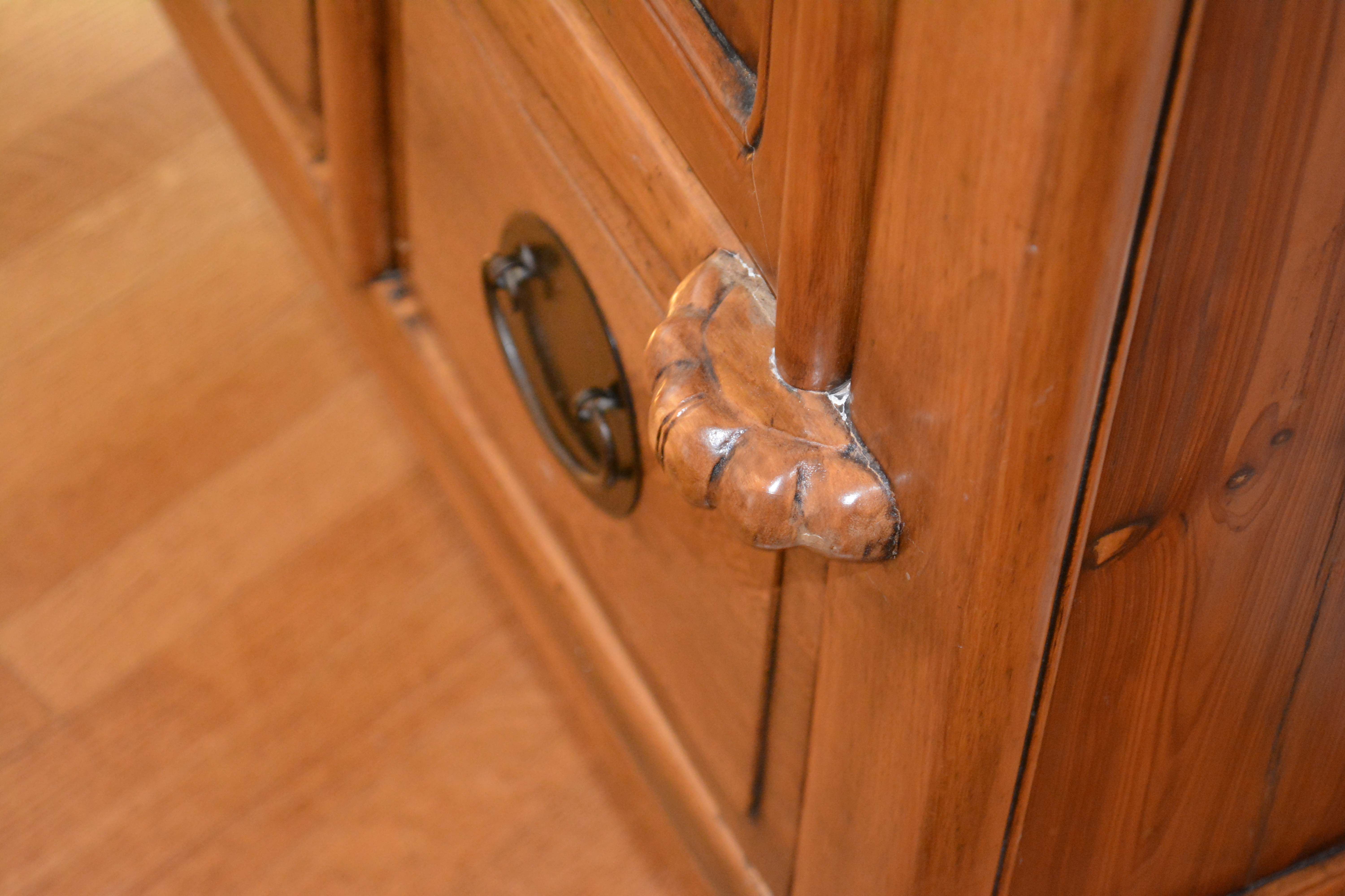 Antique Handmade Chinese Square-Cornered Elmwood Cabinet