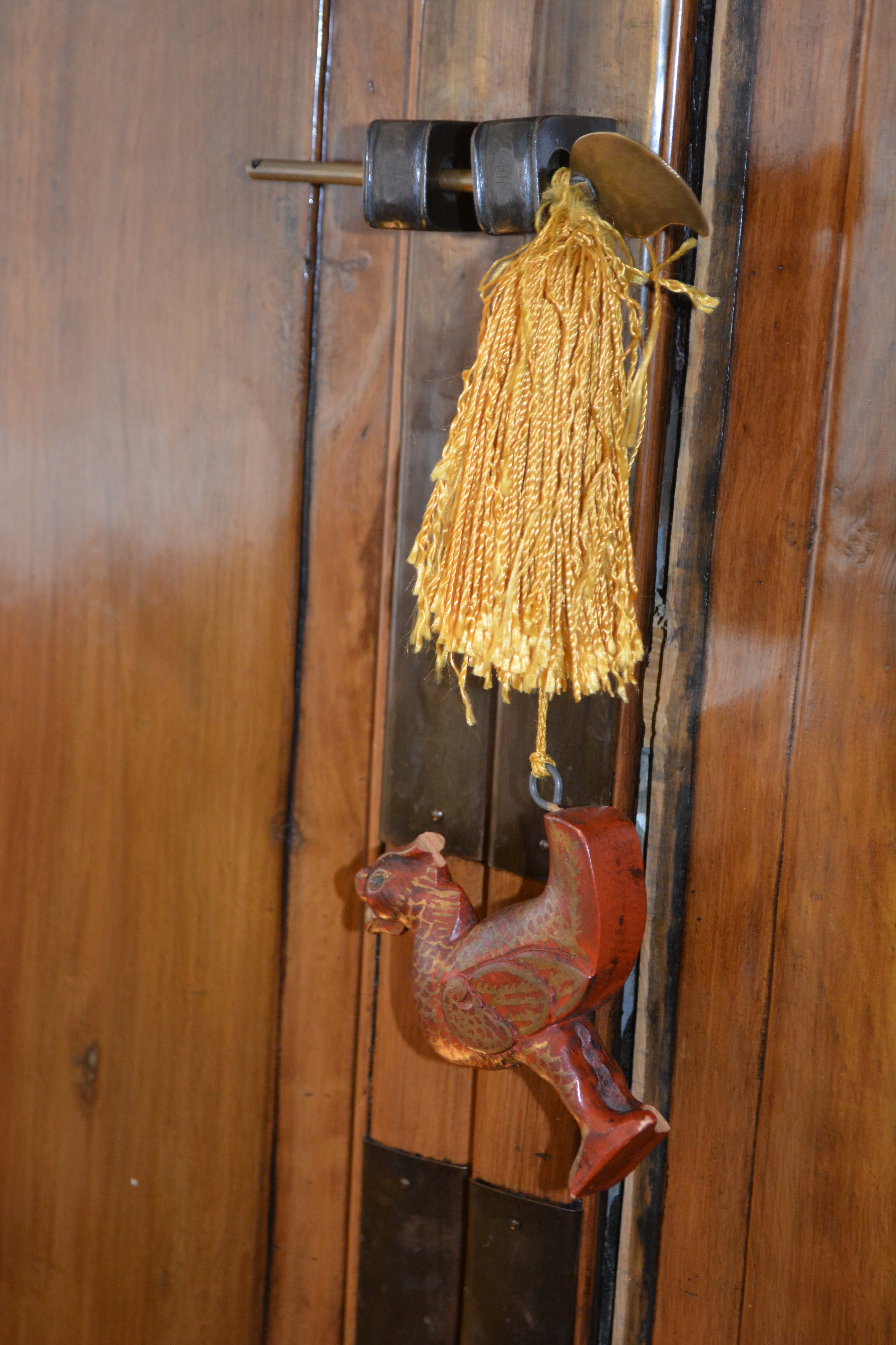 Antique Handmade Chinese Square-Cornered Elmwood Cabinet