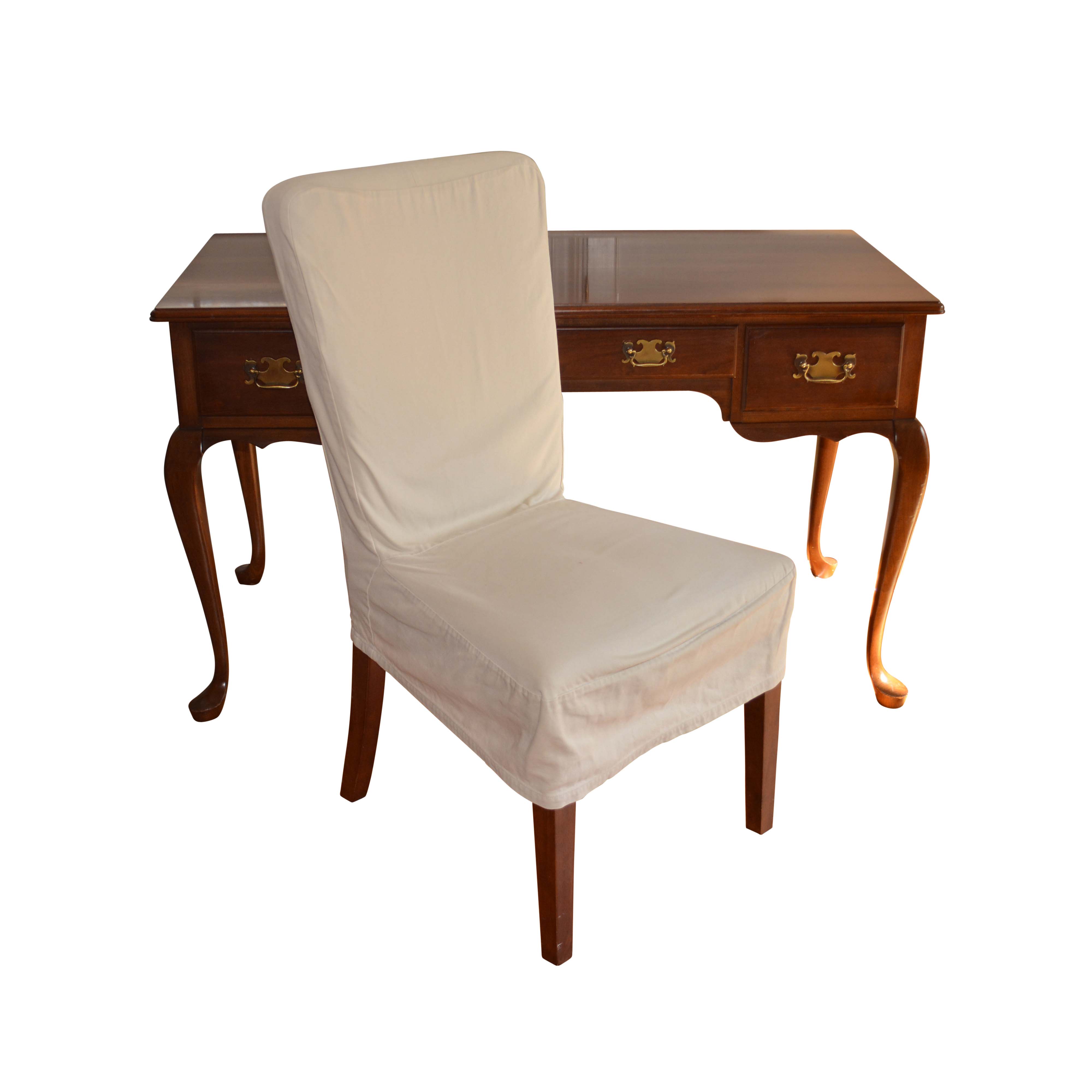 Queen Anne Style Cherry Desk with Pottery Barn Chair