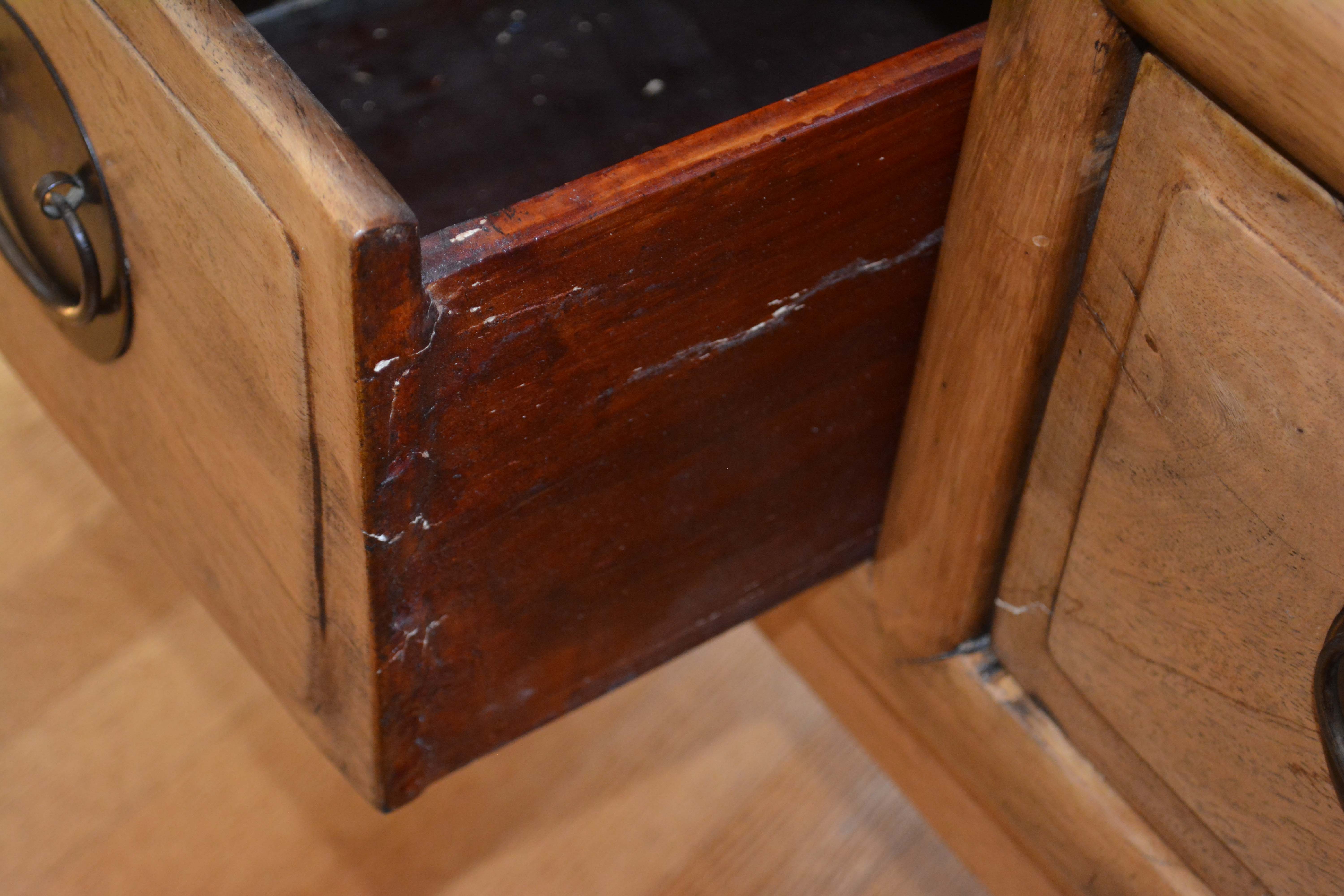 Antique Handmade Chinese Square-Cornered Elmwood Cabinet