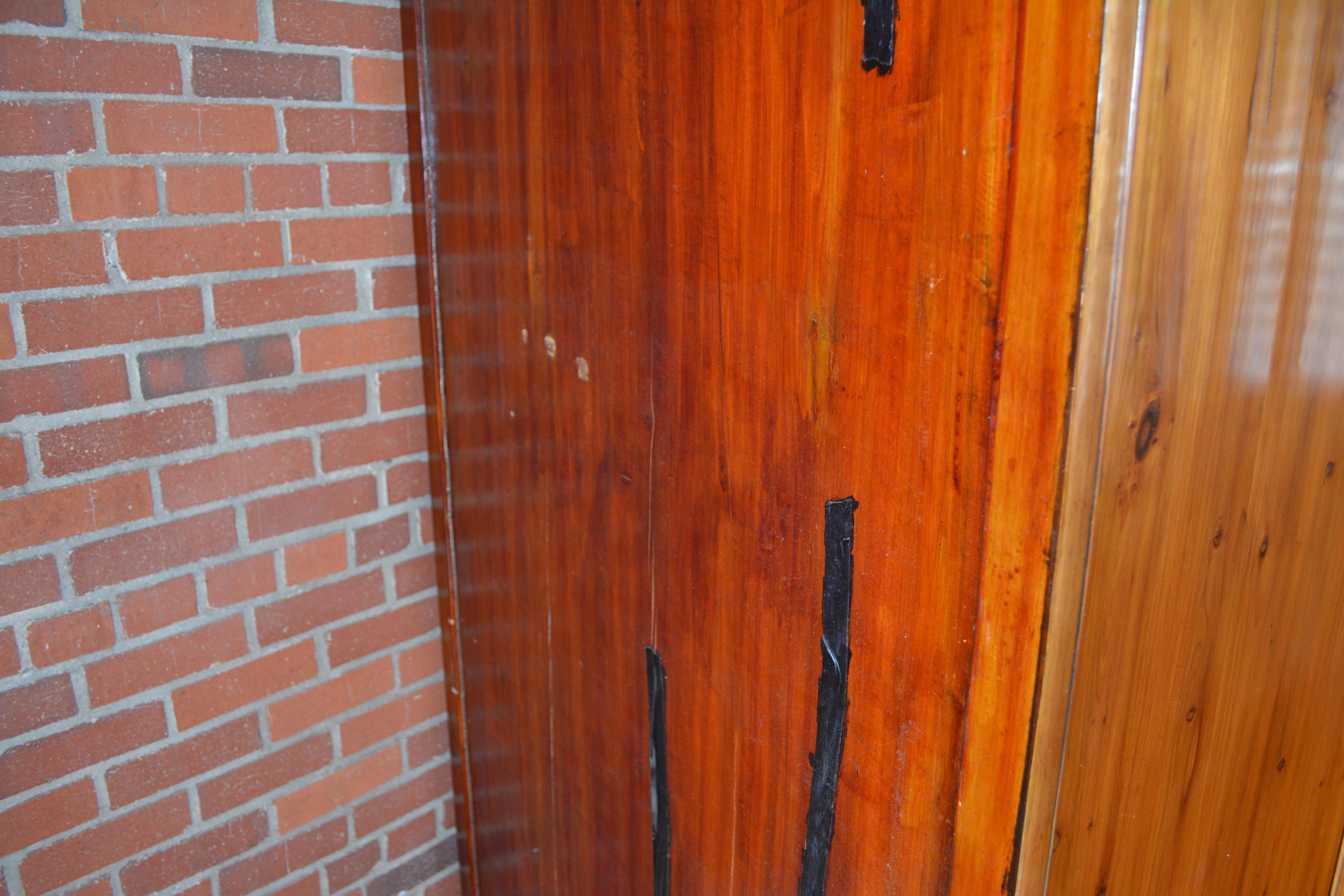 Antique Handmade Chinese Square-Cornered Elmwood Cabinet