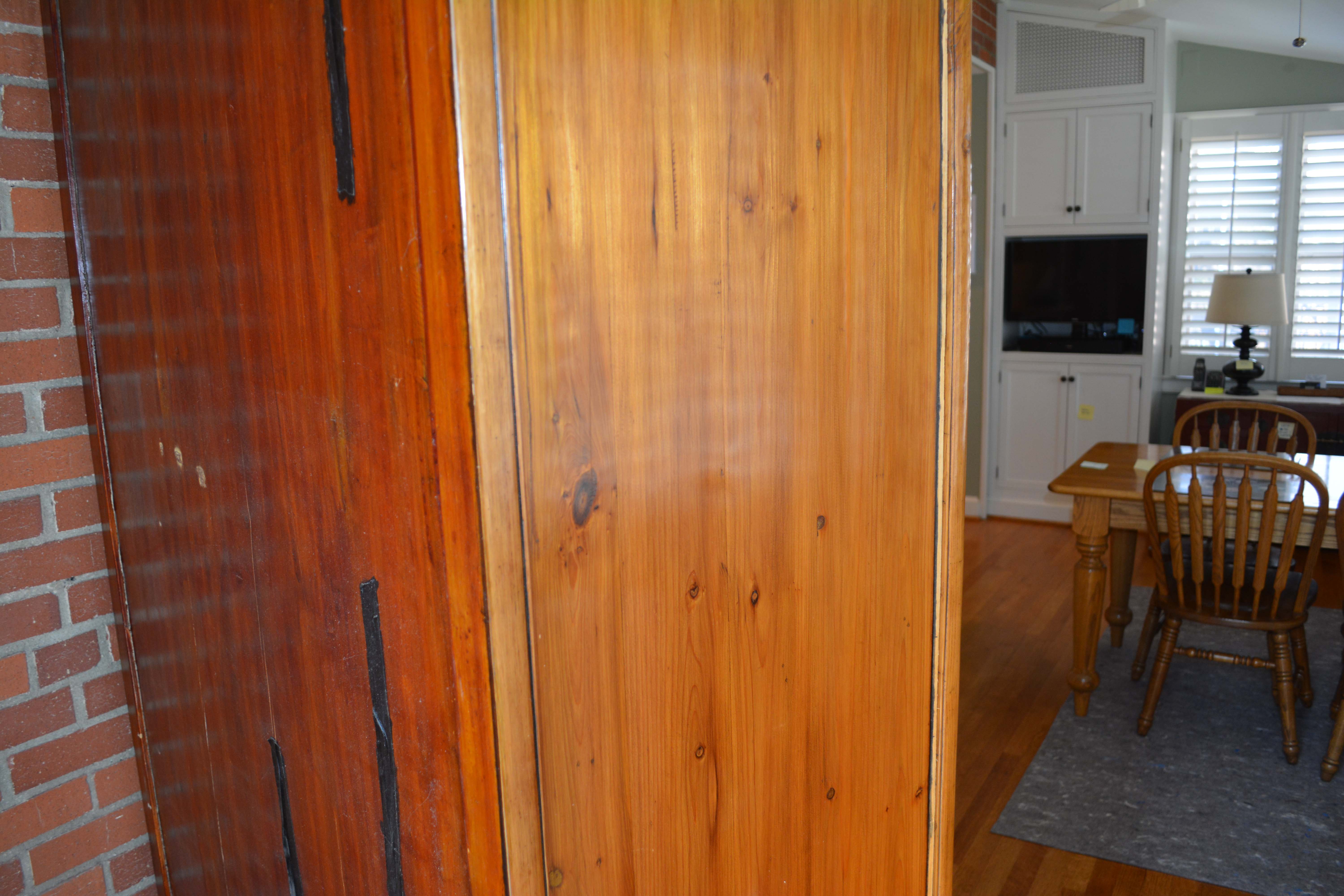 Antique Handmade Chinese Square-Cornered Elmwood Cabinet