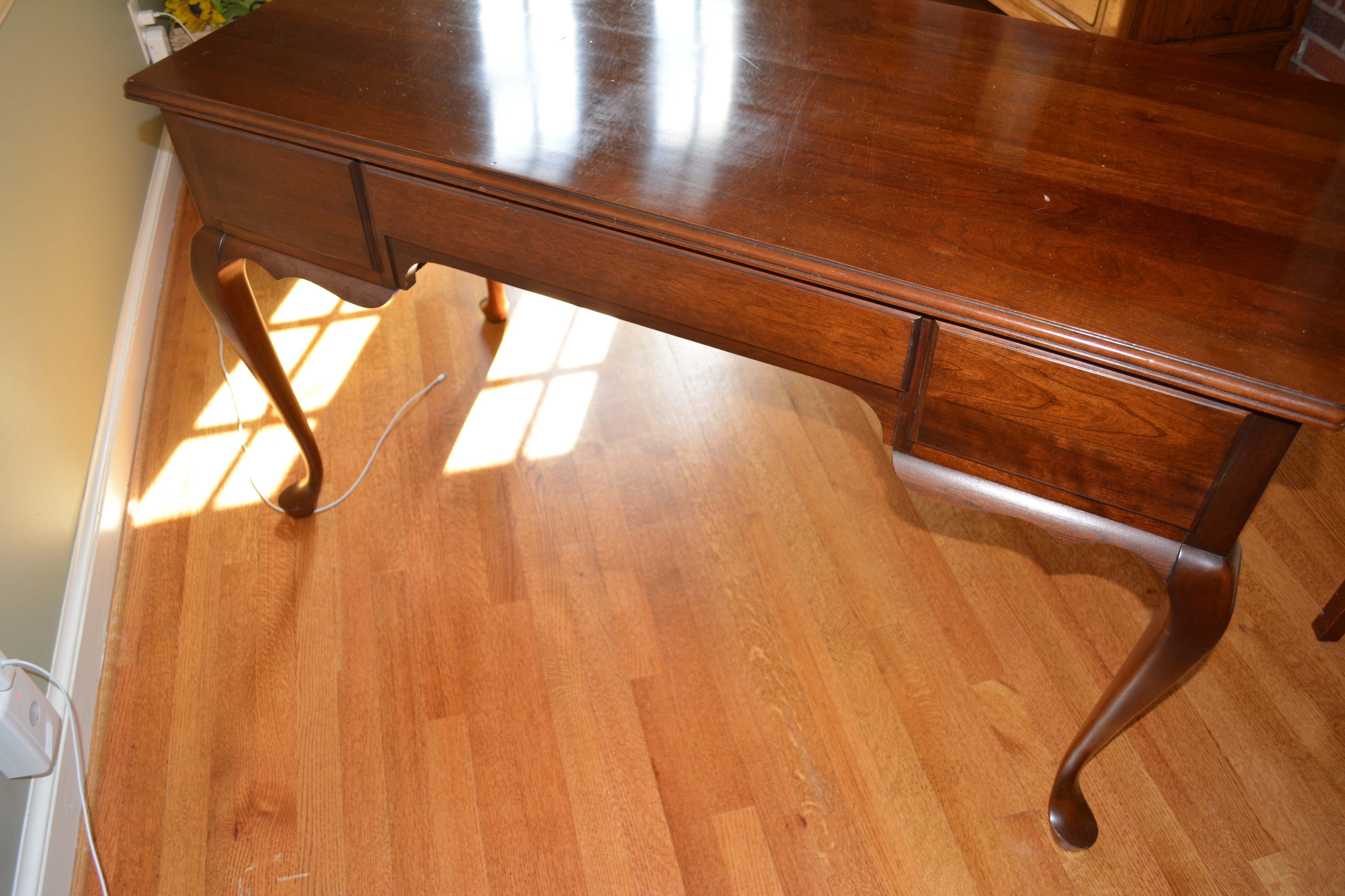 Queen Anne Style Cherry Desk with Pottery Barn Chair