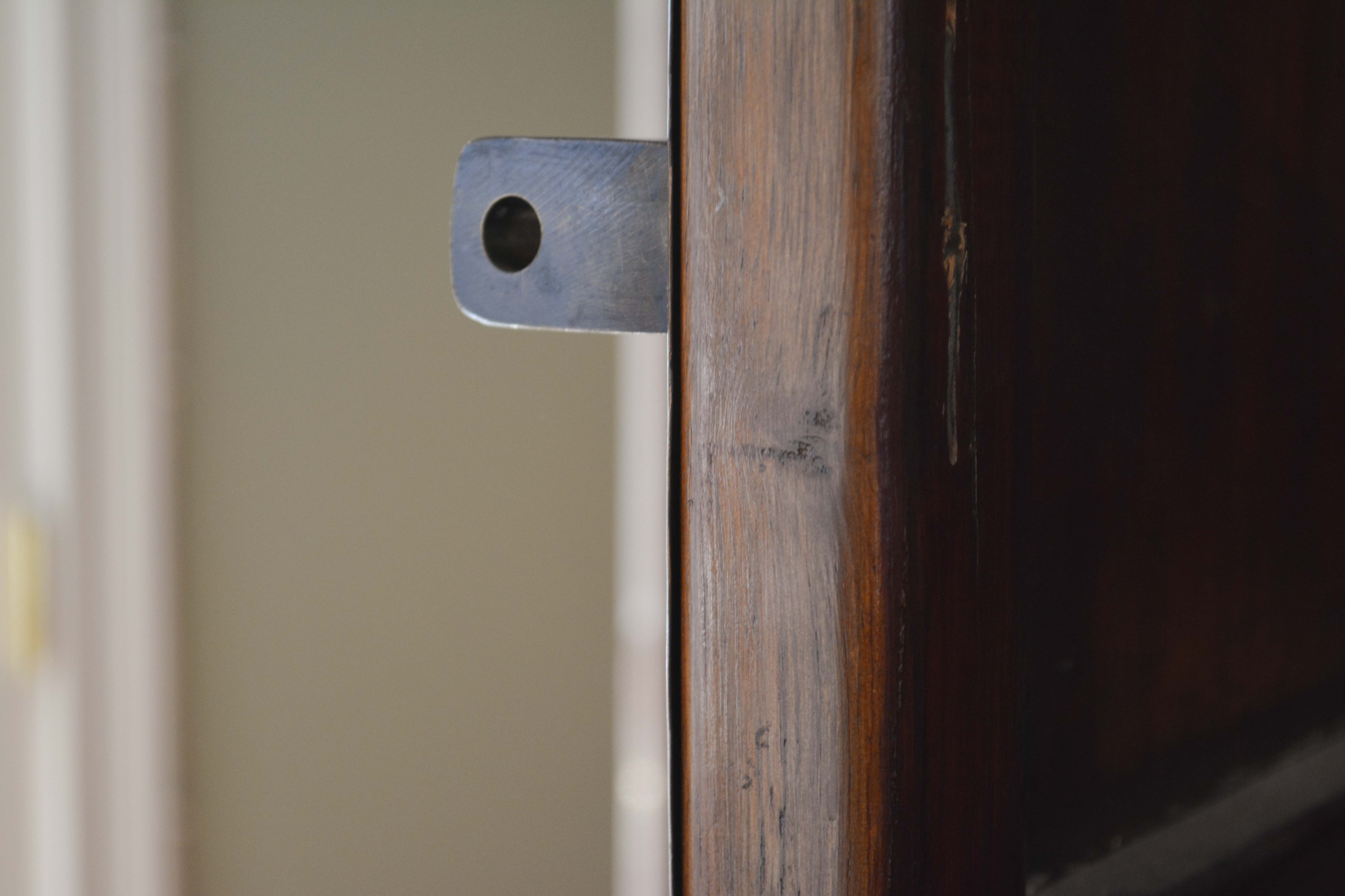 Antique Handmade Chinese Square-Cornered Elmwood Cabinet